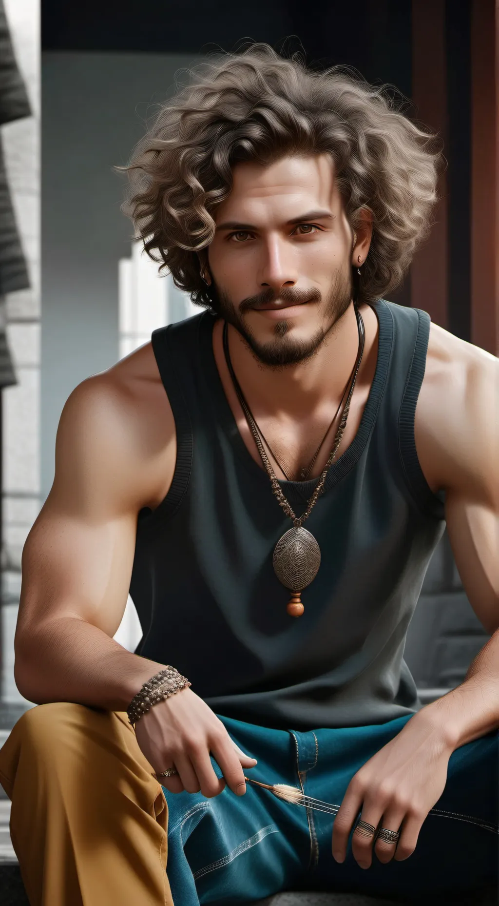 ai character: Jmancurly background