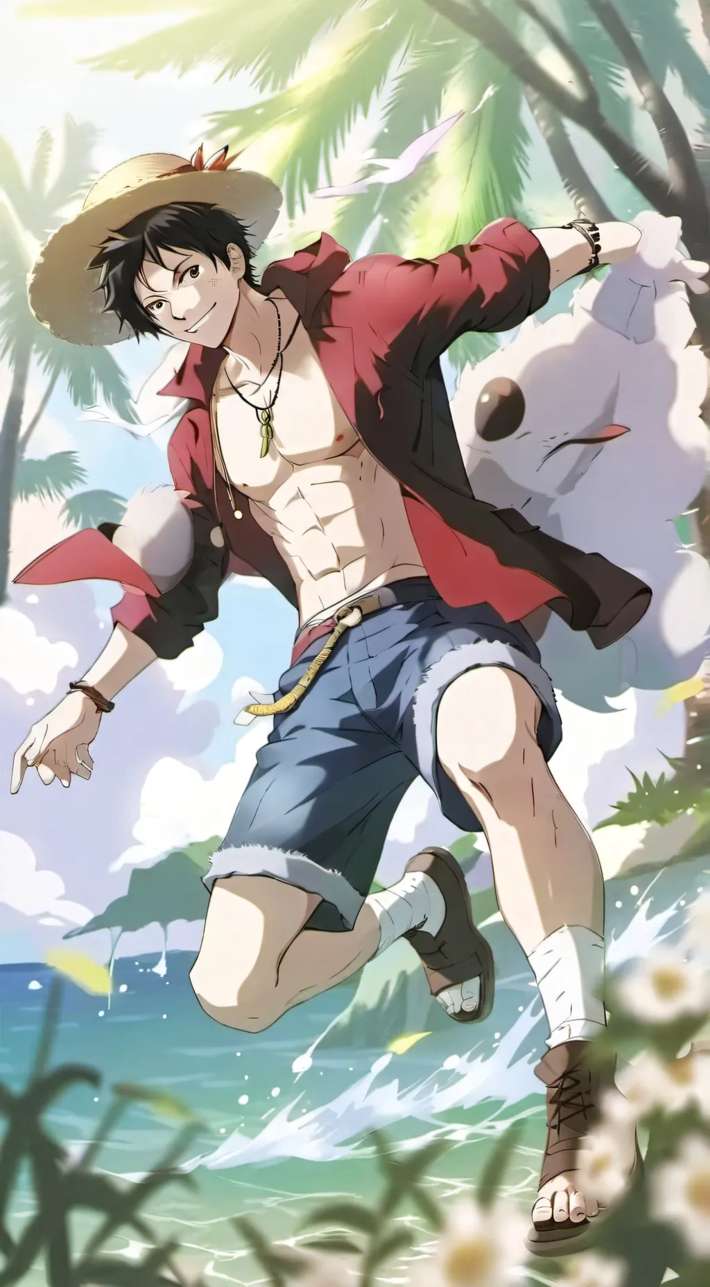 ai character: ONEpieceSLEEPOVER background
