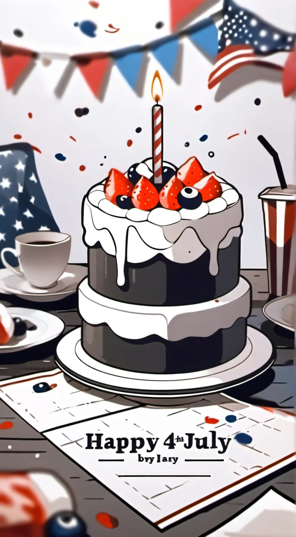 ai character: 4th of July background