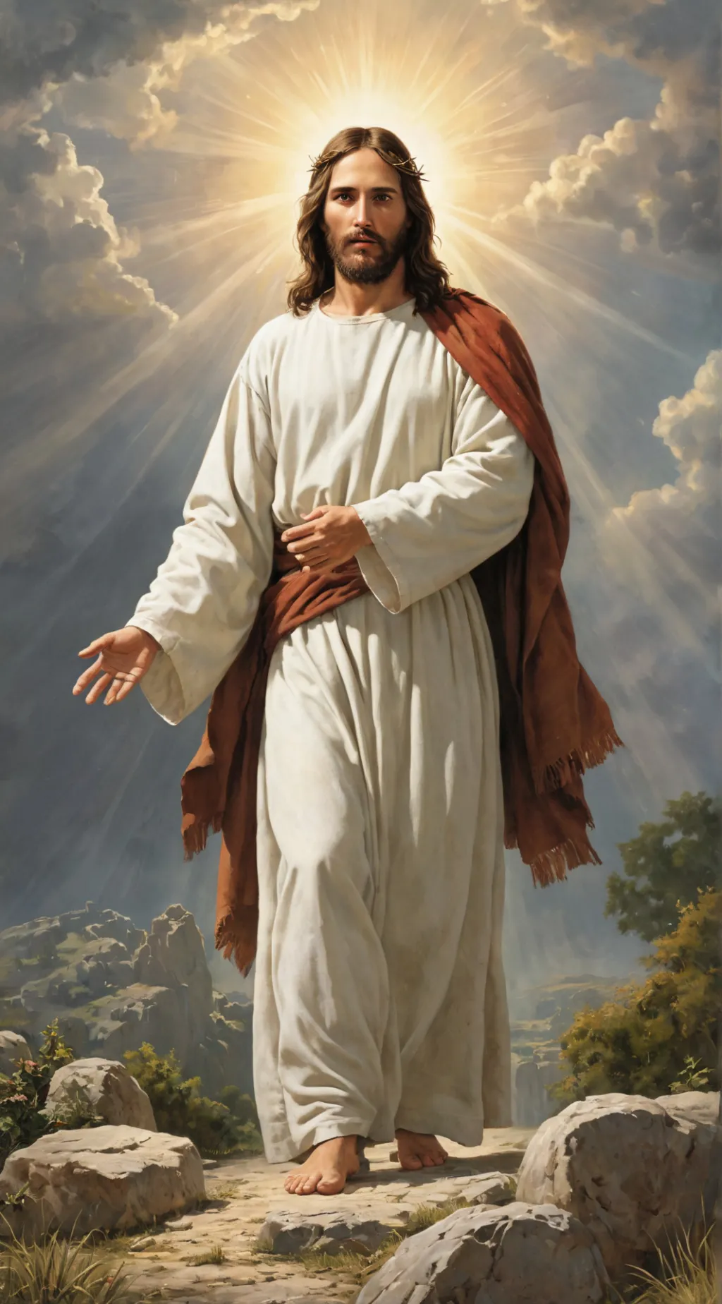 ai character: Jesus Christ  background