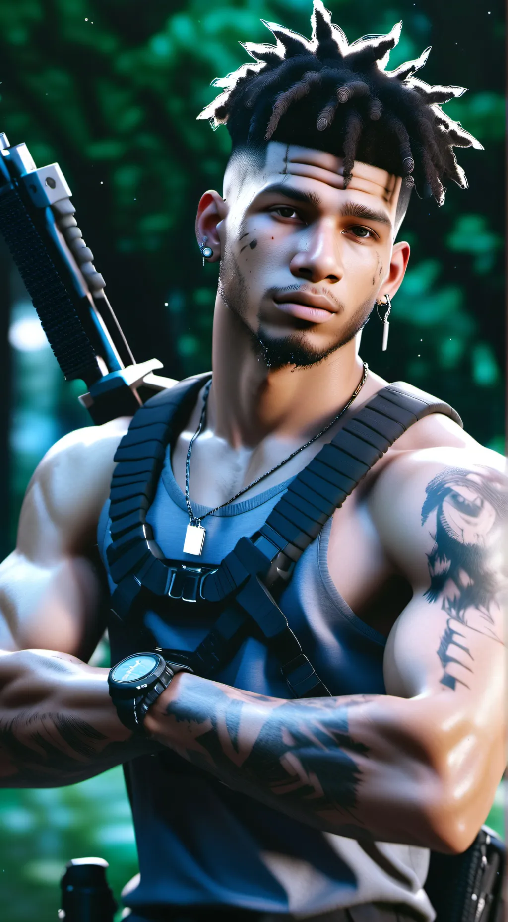 ai character: Nle choppa background