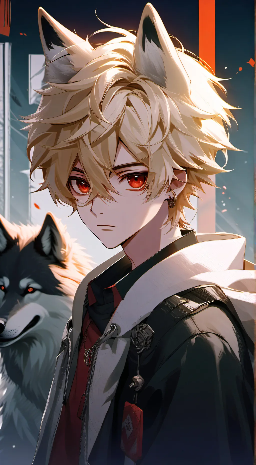 ai character: Wolf bakugo background