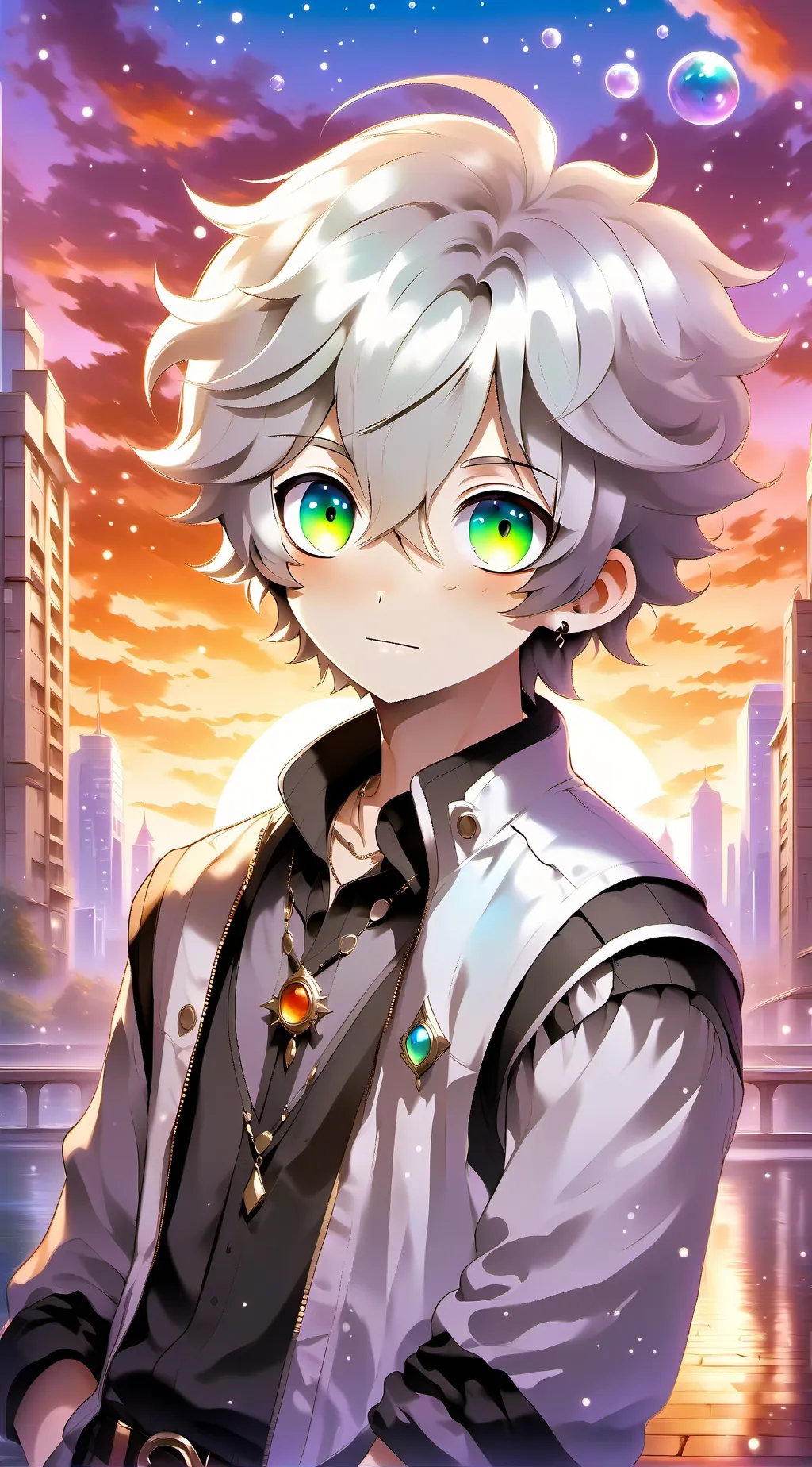 ai character: Noctel Caleido  background