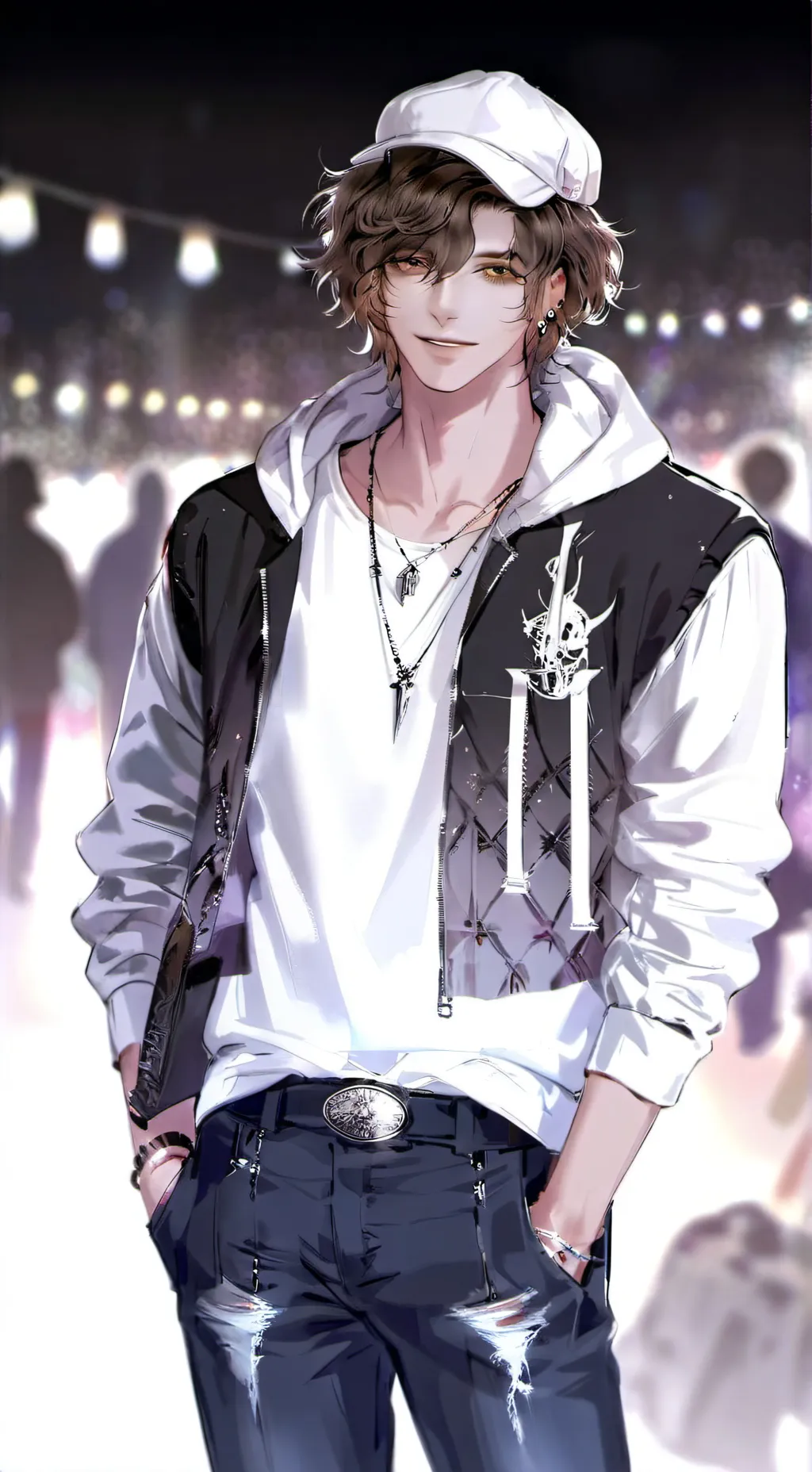 ai character: Silver background