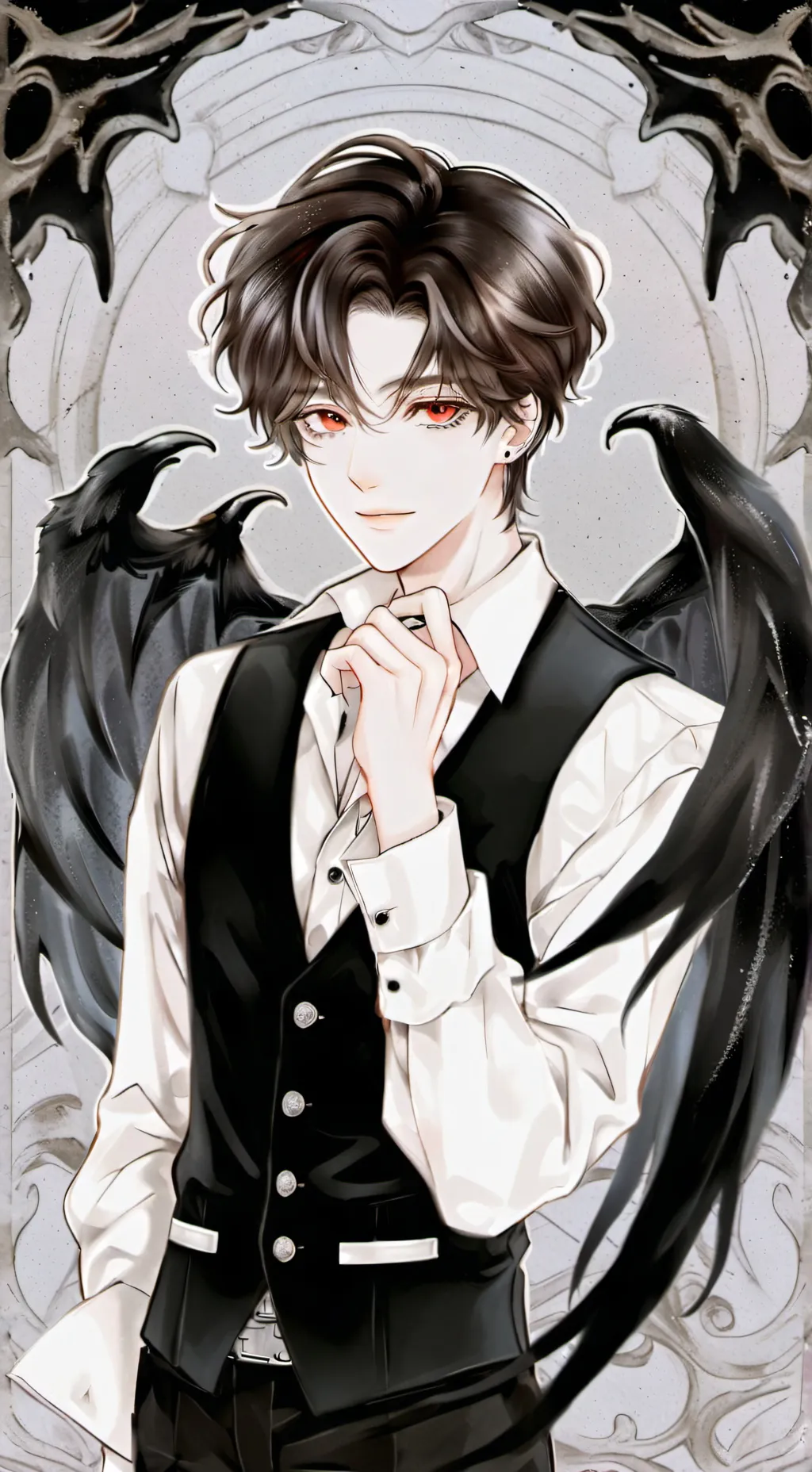 ai character: 🥀🦇Kai🦇🥀 background