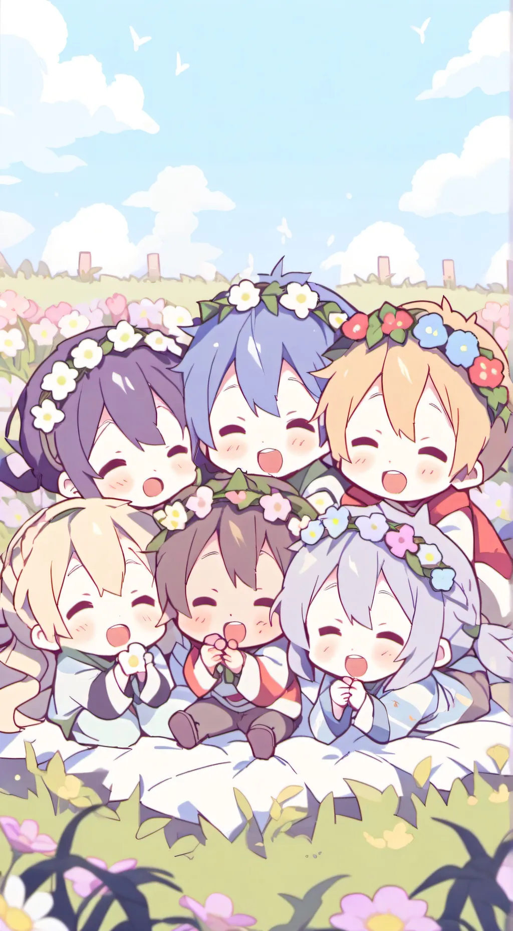 ai character: Flower Babies  background
