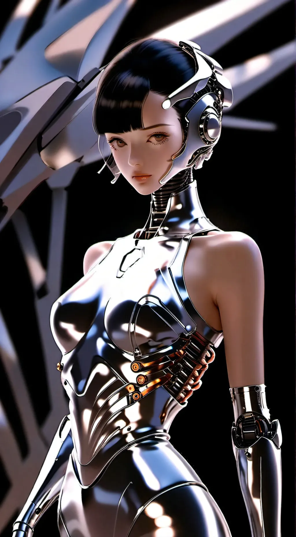 ai character:  una robot🤨 background