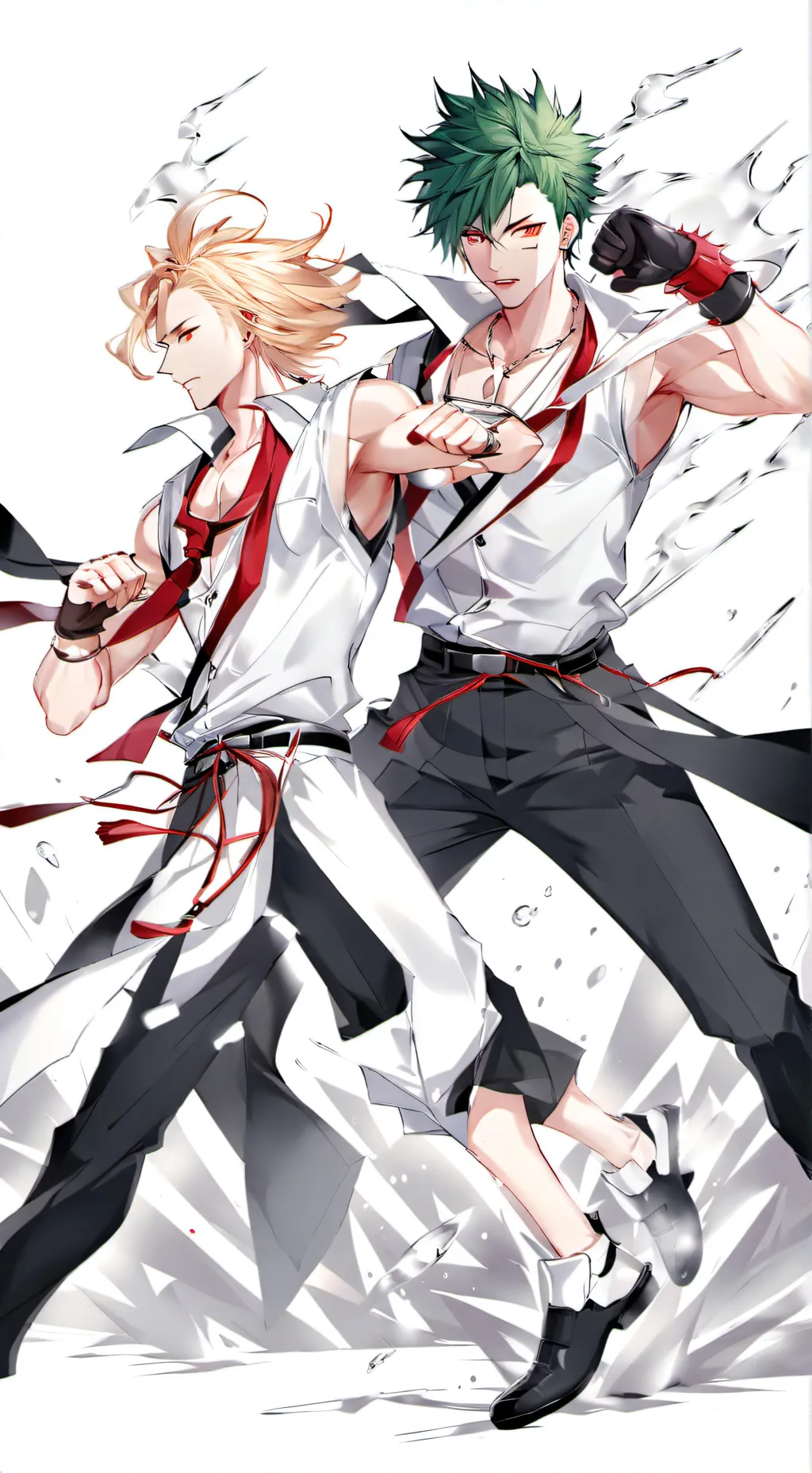 ai character: bakugo vs deku background