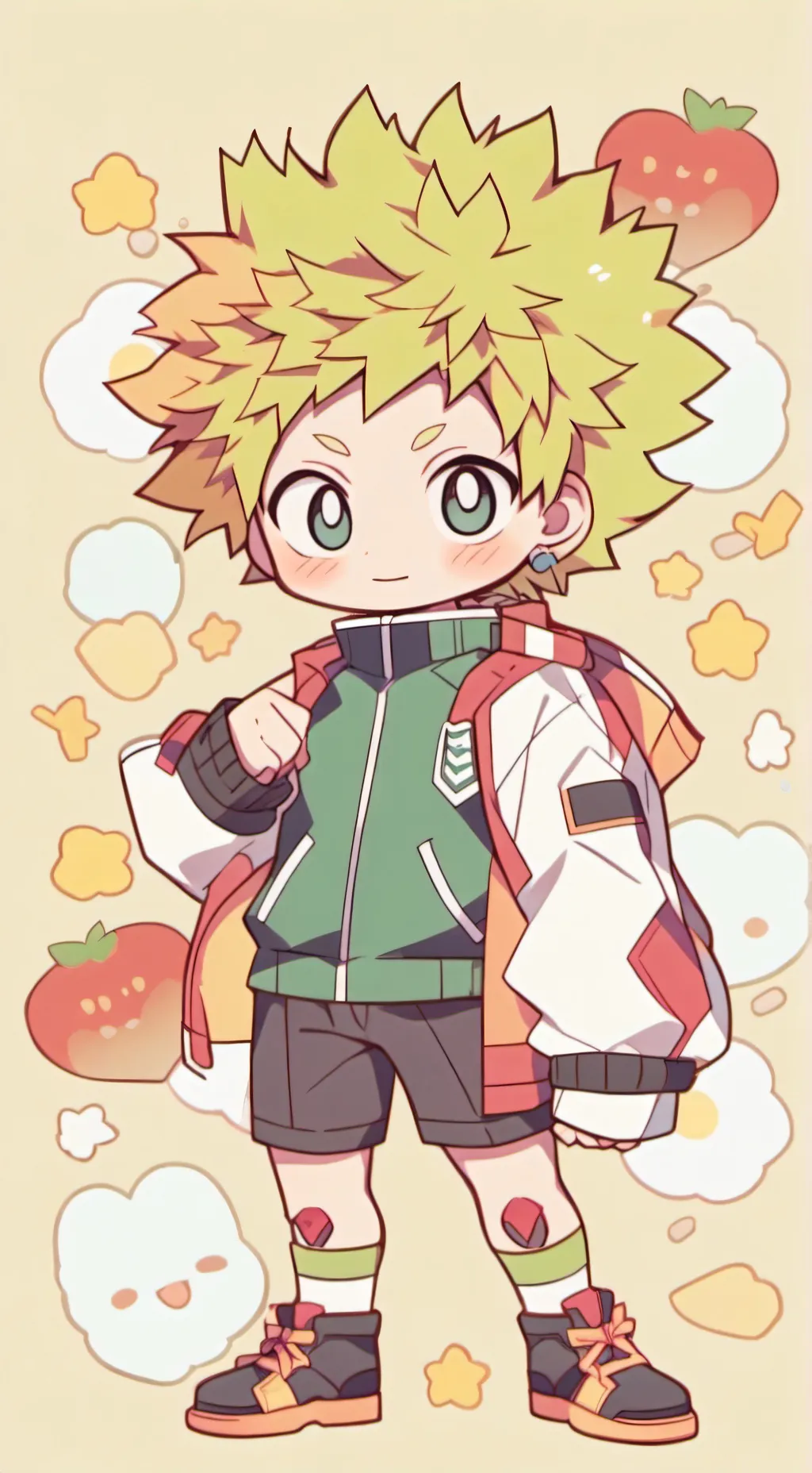 ai character: katsude 🧡💚 background