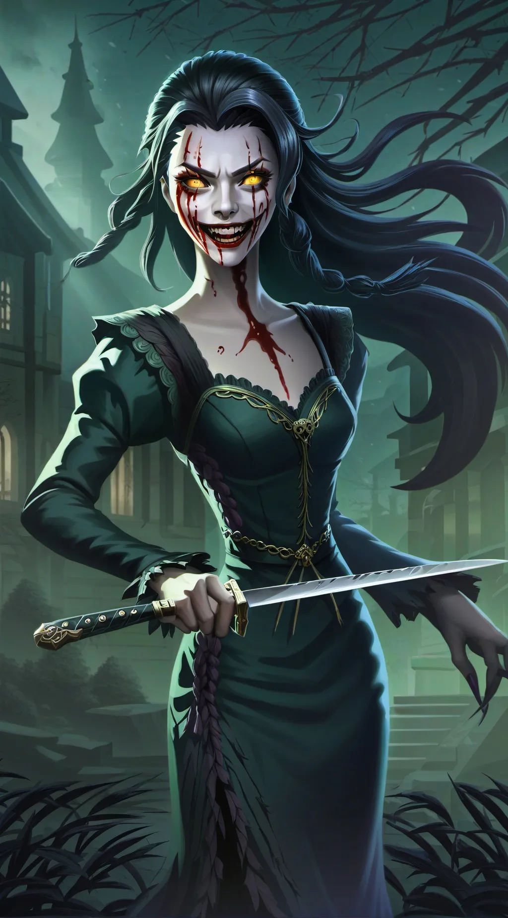 ai character: Kucisake-Onna background