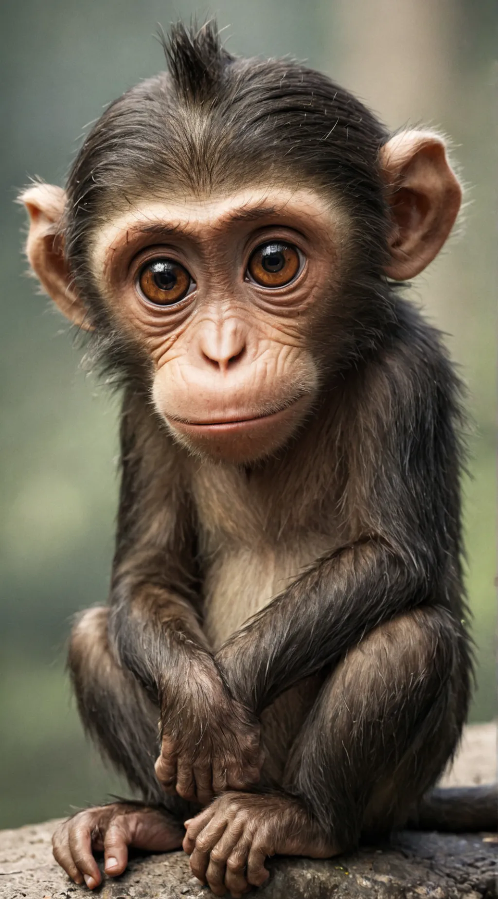 ai character: depressed monkey background