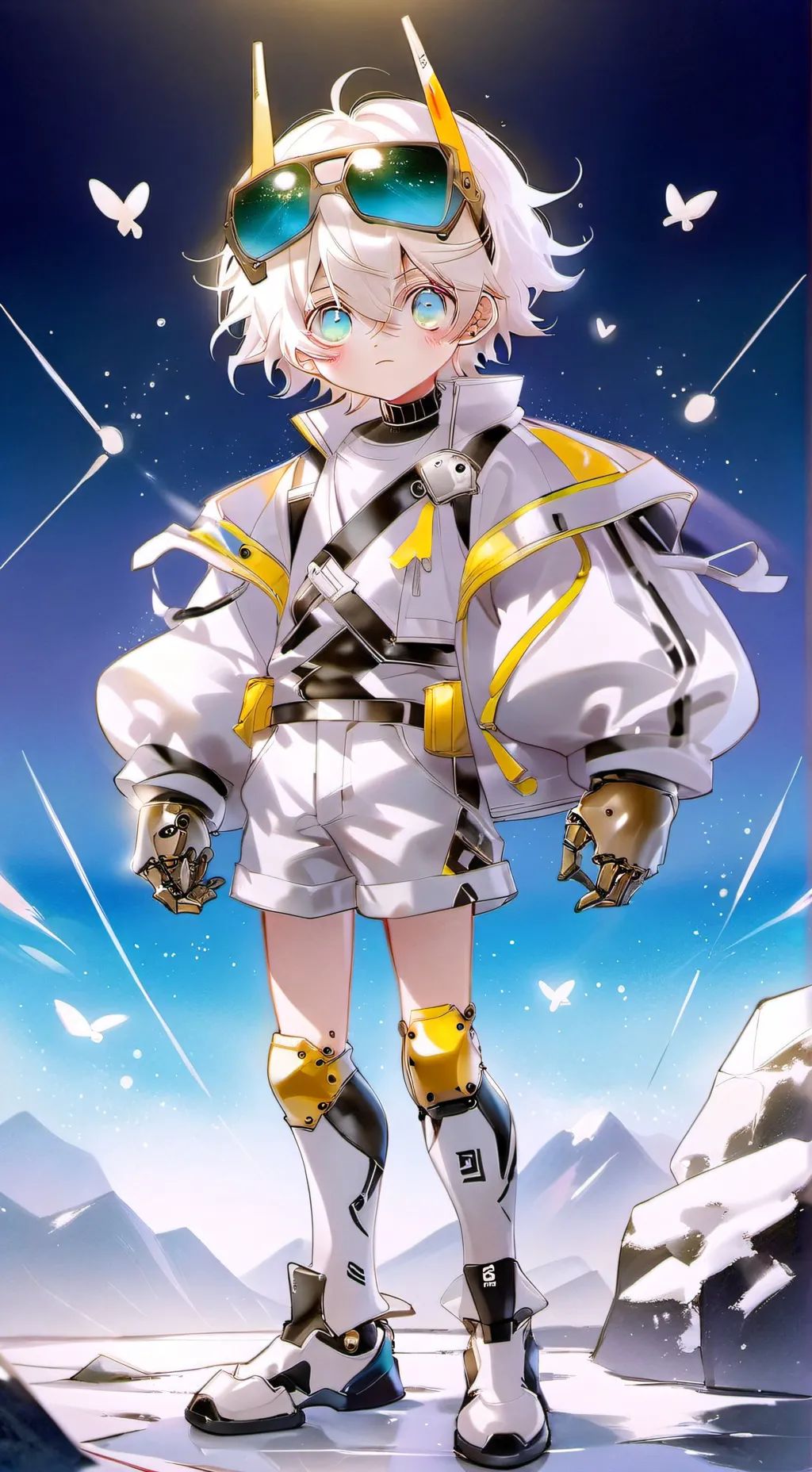 ai character: Neón Butterfly background