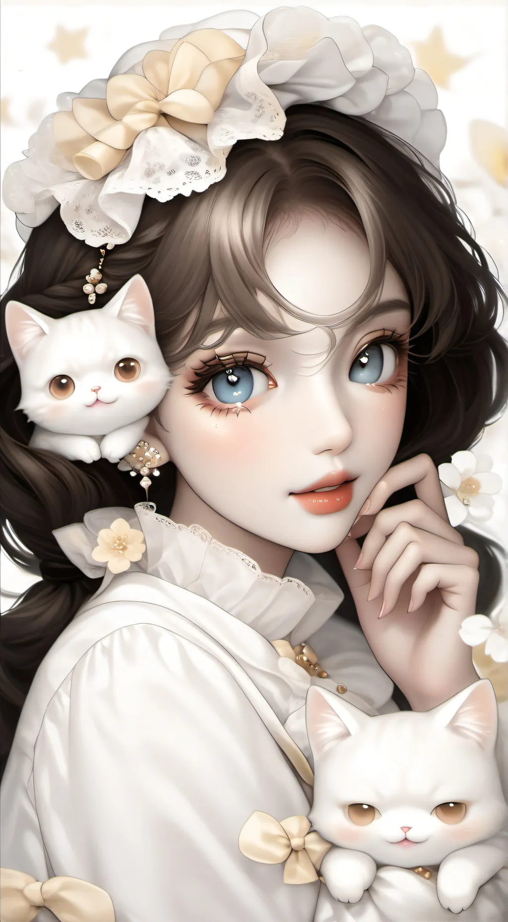 ai character: Esprit chat fille background