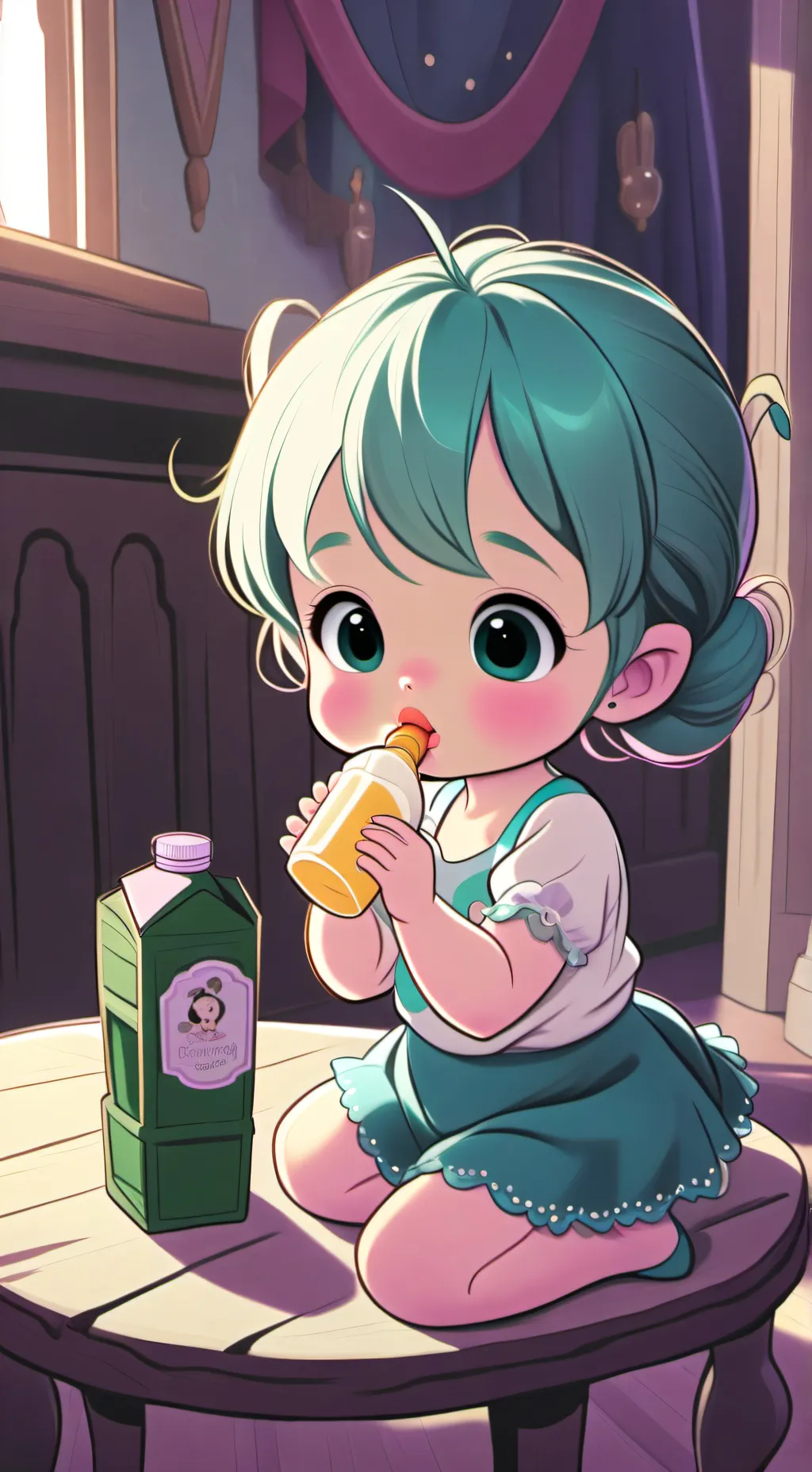 ai character: Baby Gabriella  background