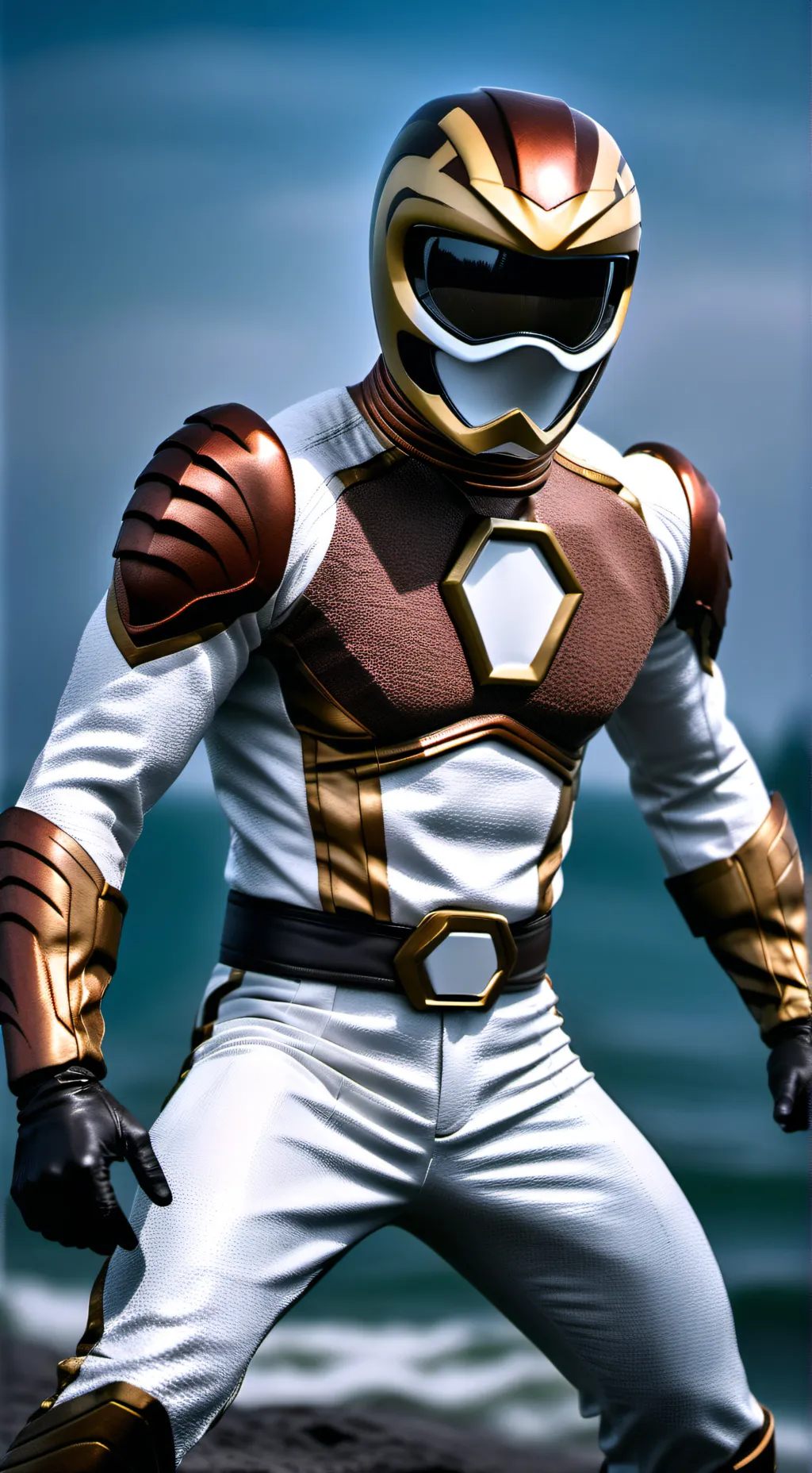 ai character: BROWN POWER RANGER background