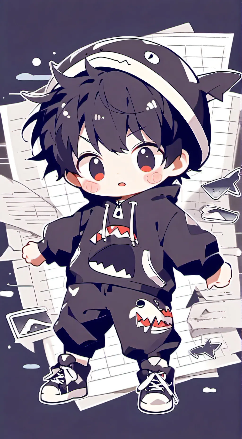 ai character: Baby shark background