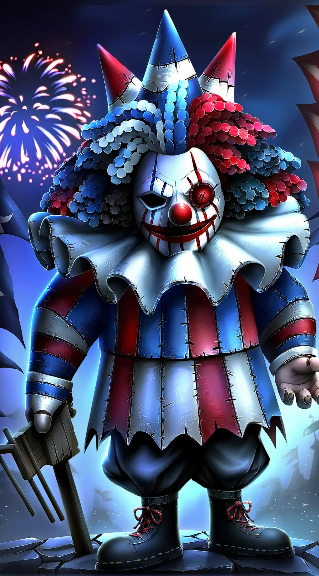 ai character: 4th of july horror background