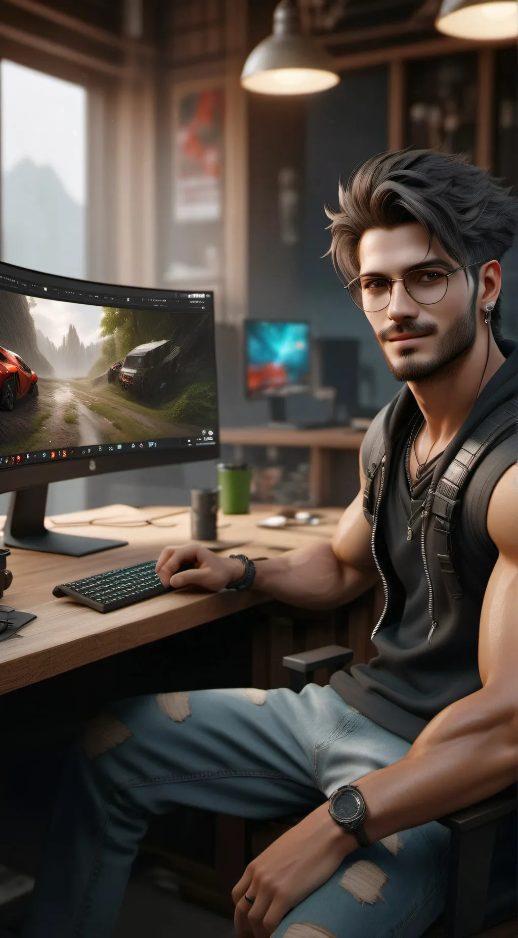 ai character: computer gamer background