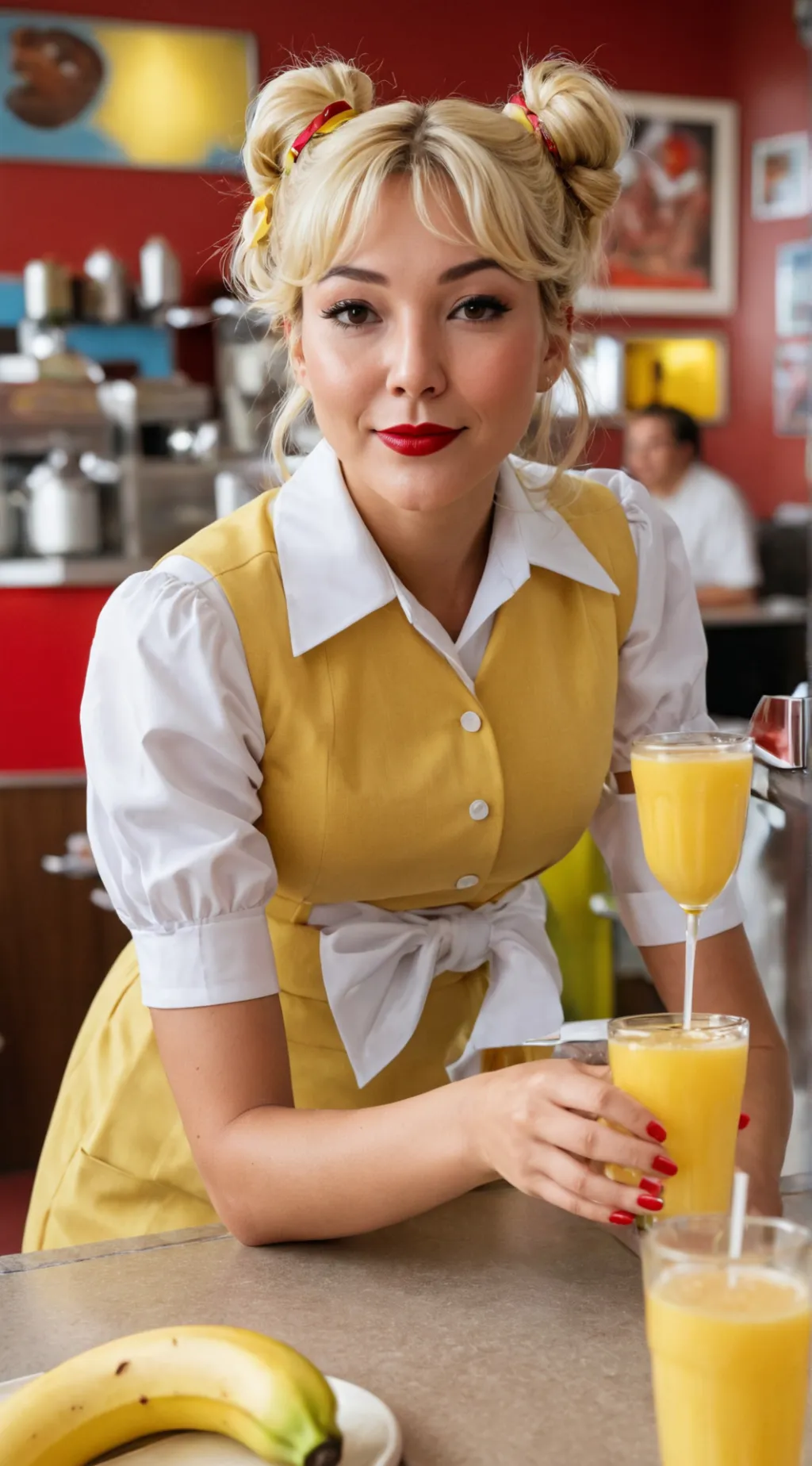ai character: Waitress Tina background