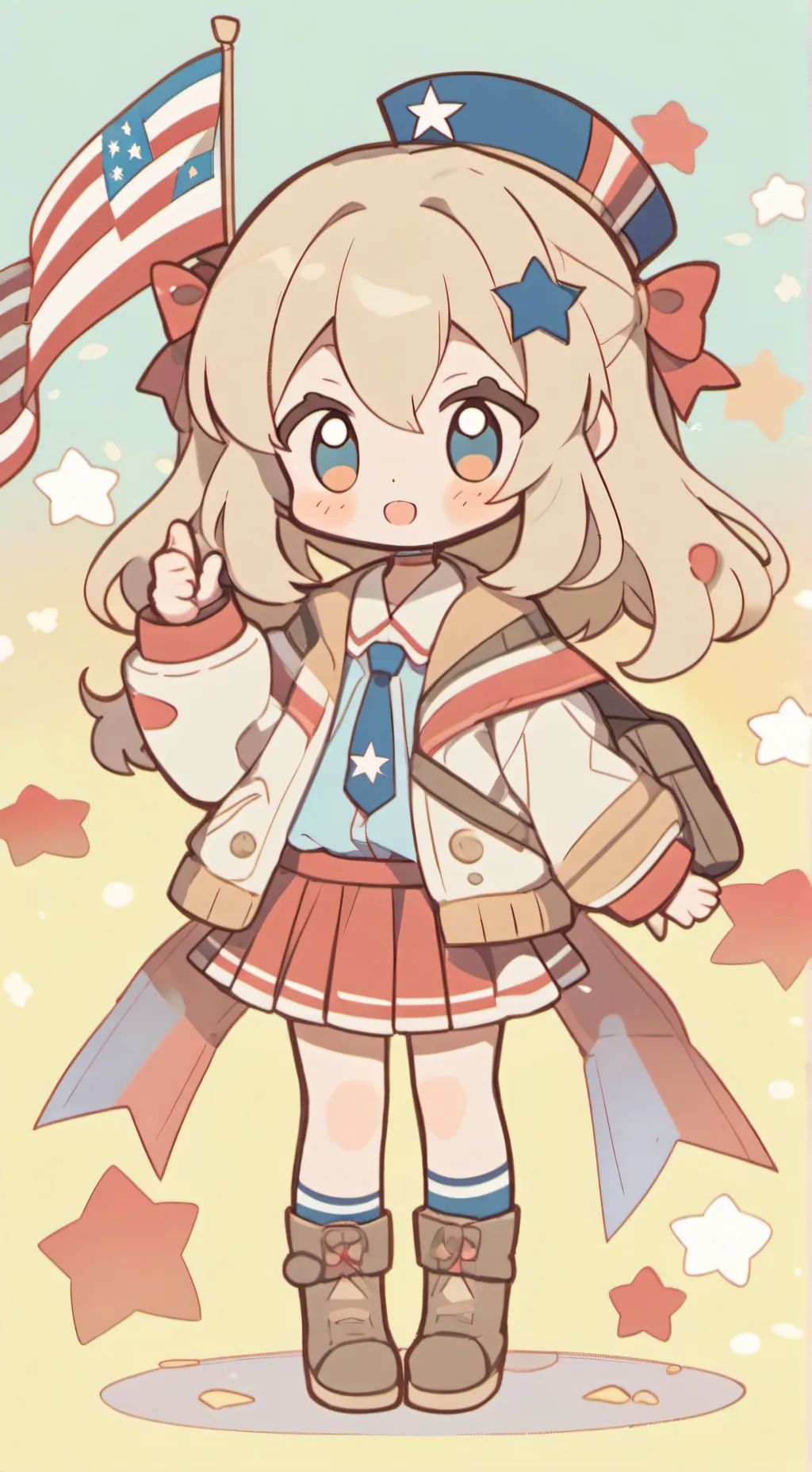 ai character: Fourth of July background