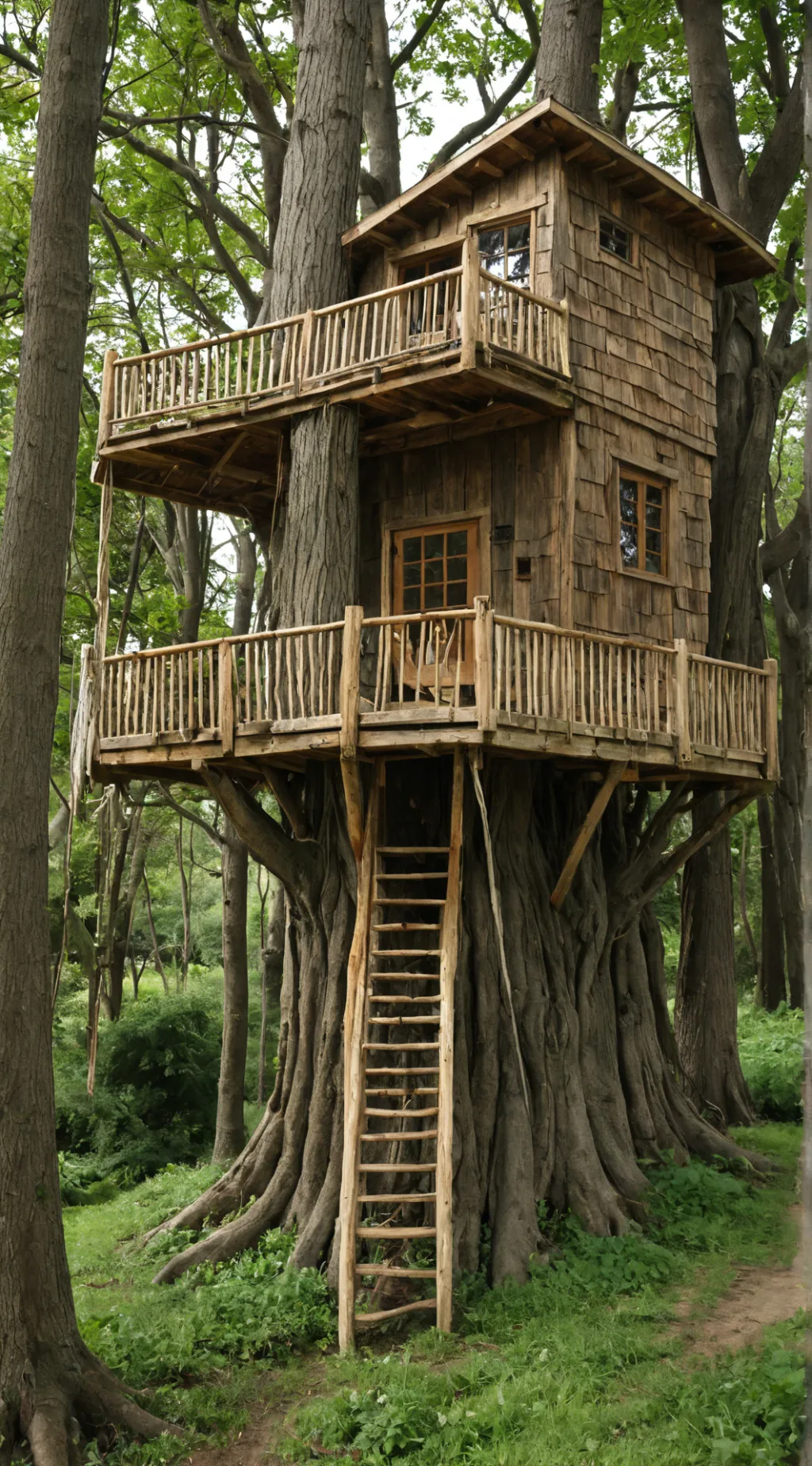 ai character: Magic tree house background