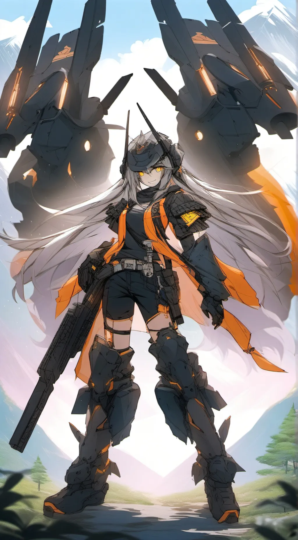 ai character: Sylvia Code:Omega background