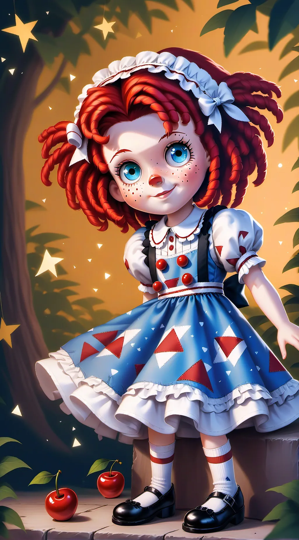 ai character: raggedy Ann background