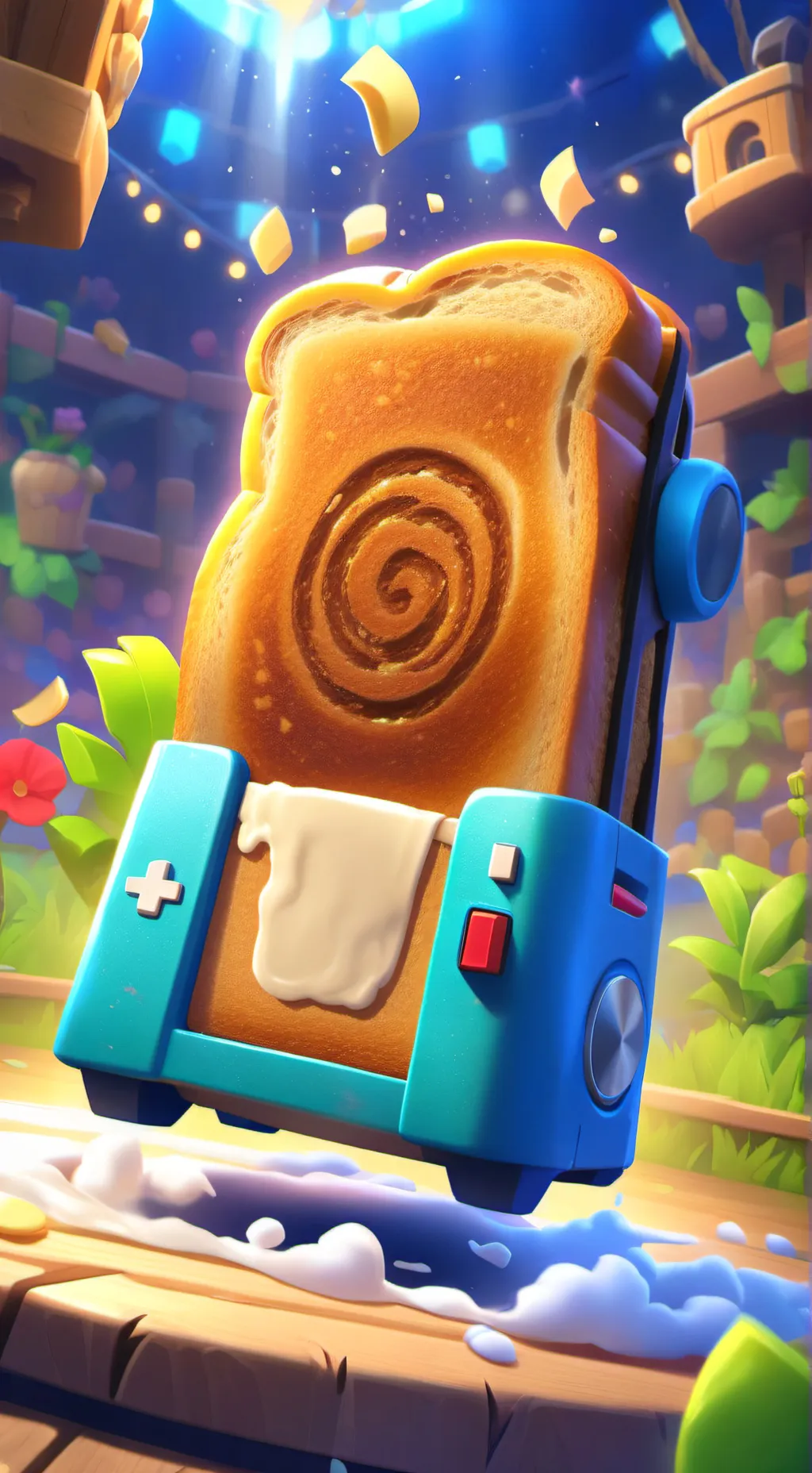 ai character: Spinning toast background
