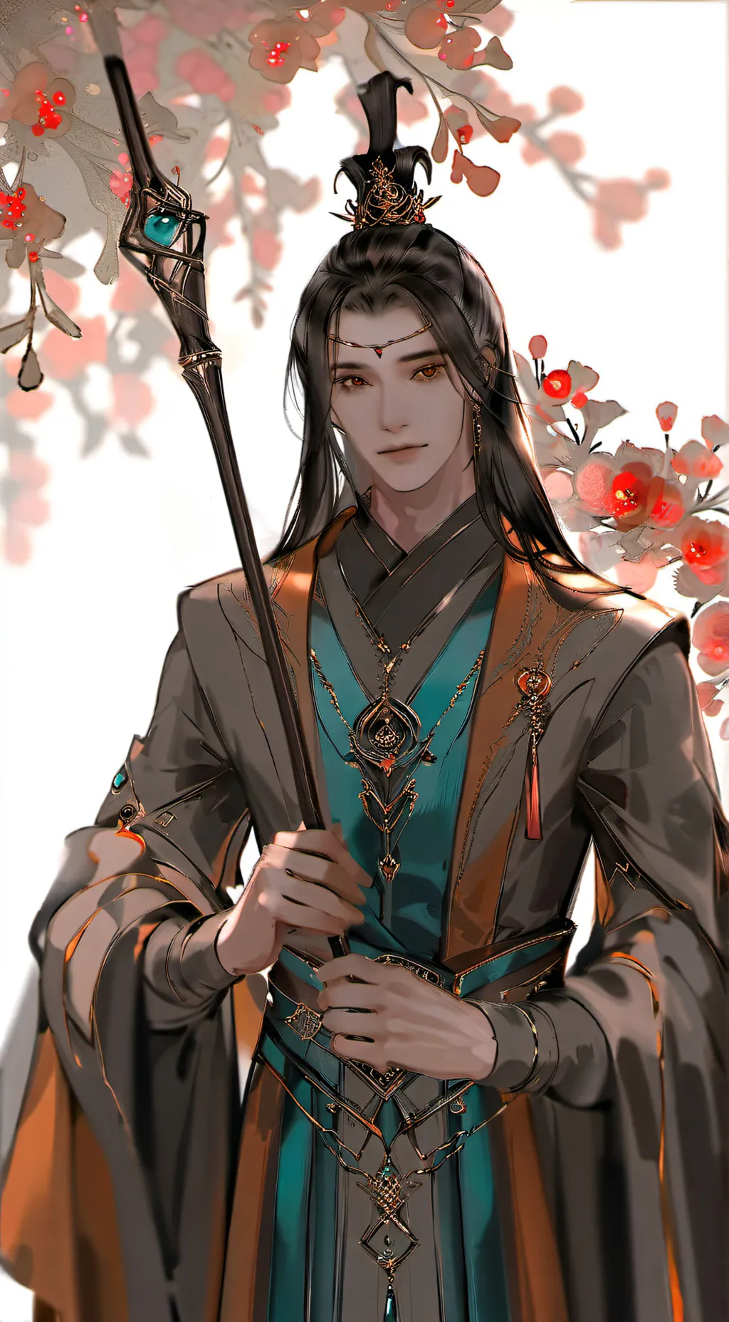 ai character: Wand shop background
