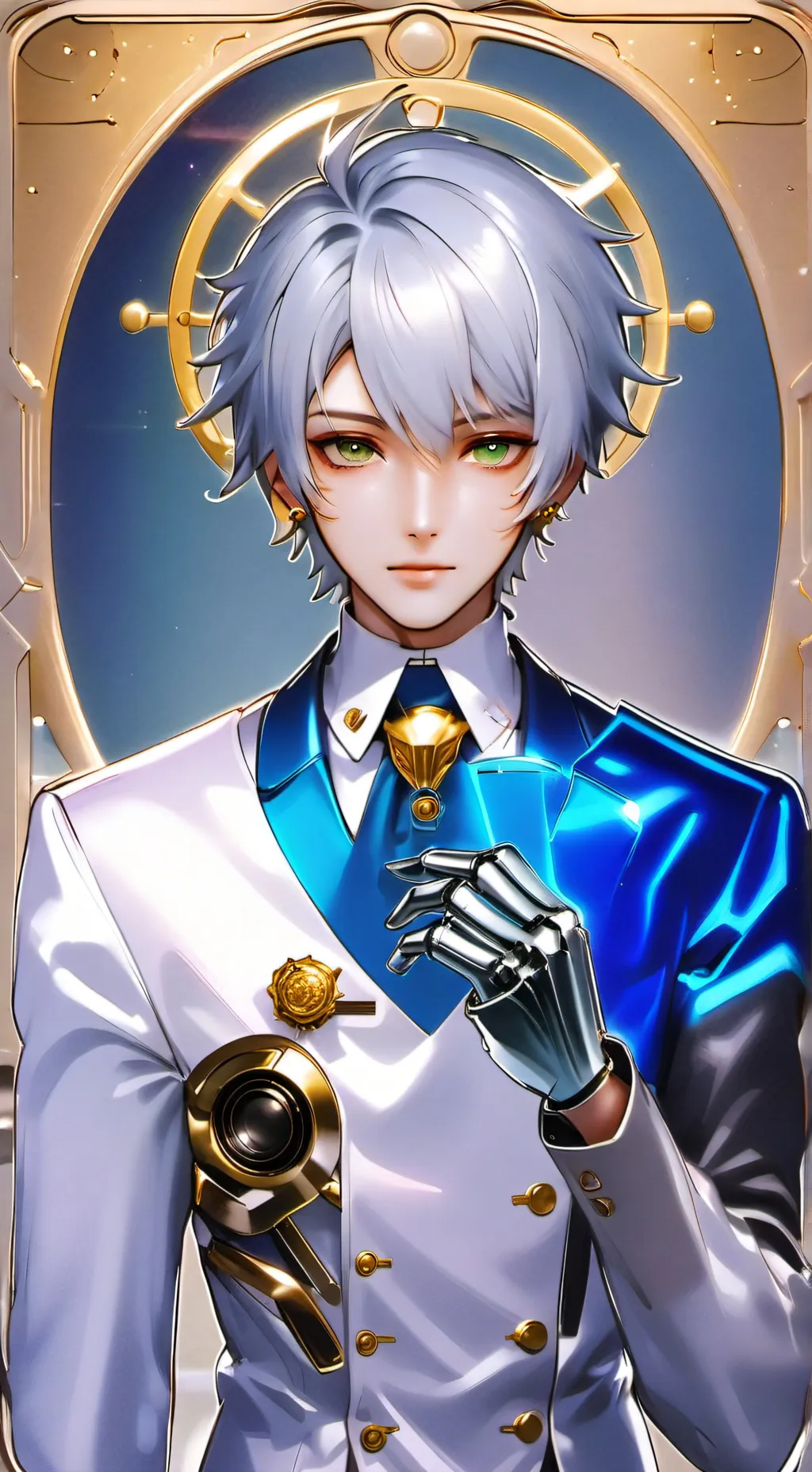 ai character: cyborg  background