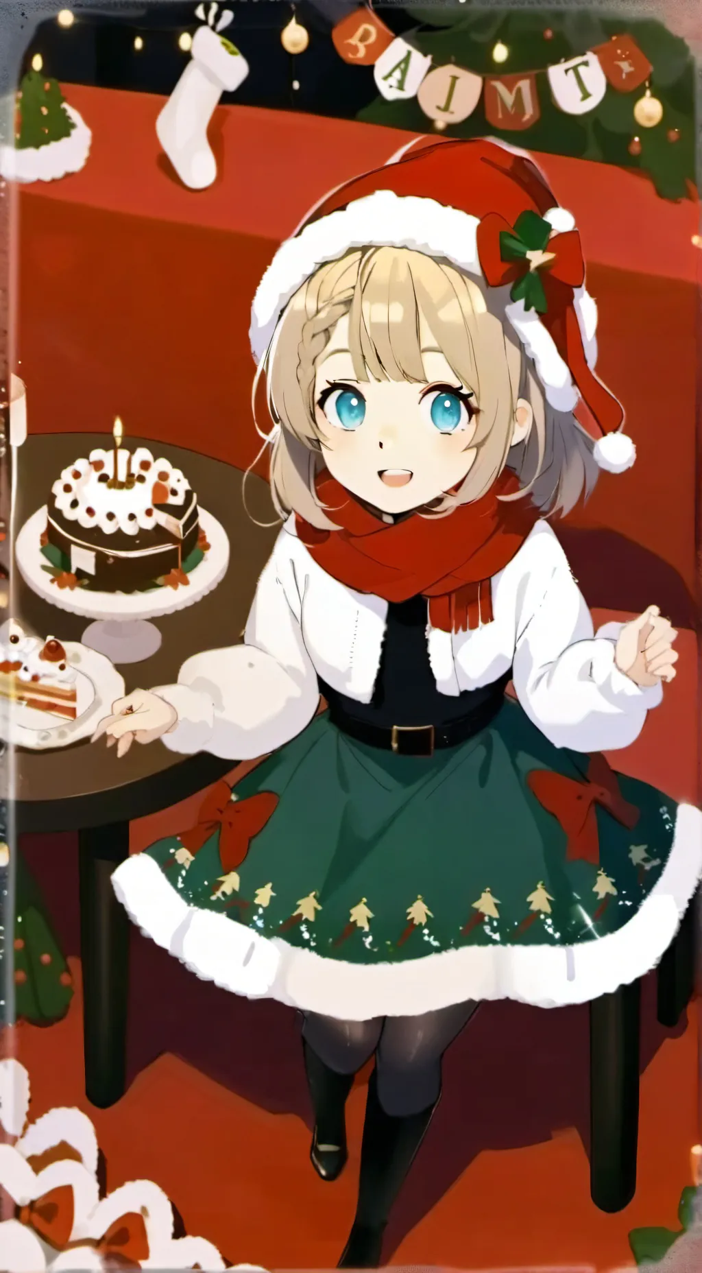 ai character: snowy background