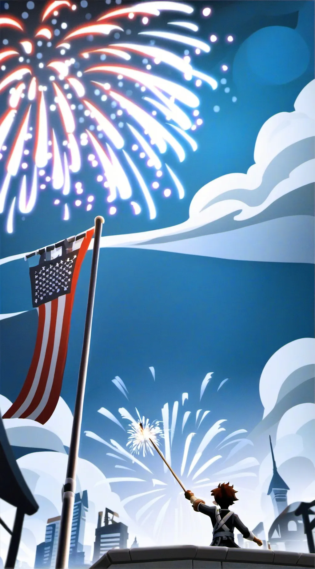 ai character: 4th of July background