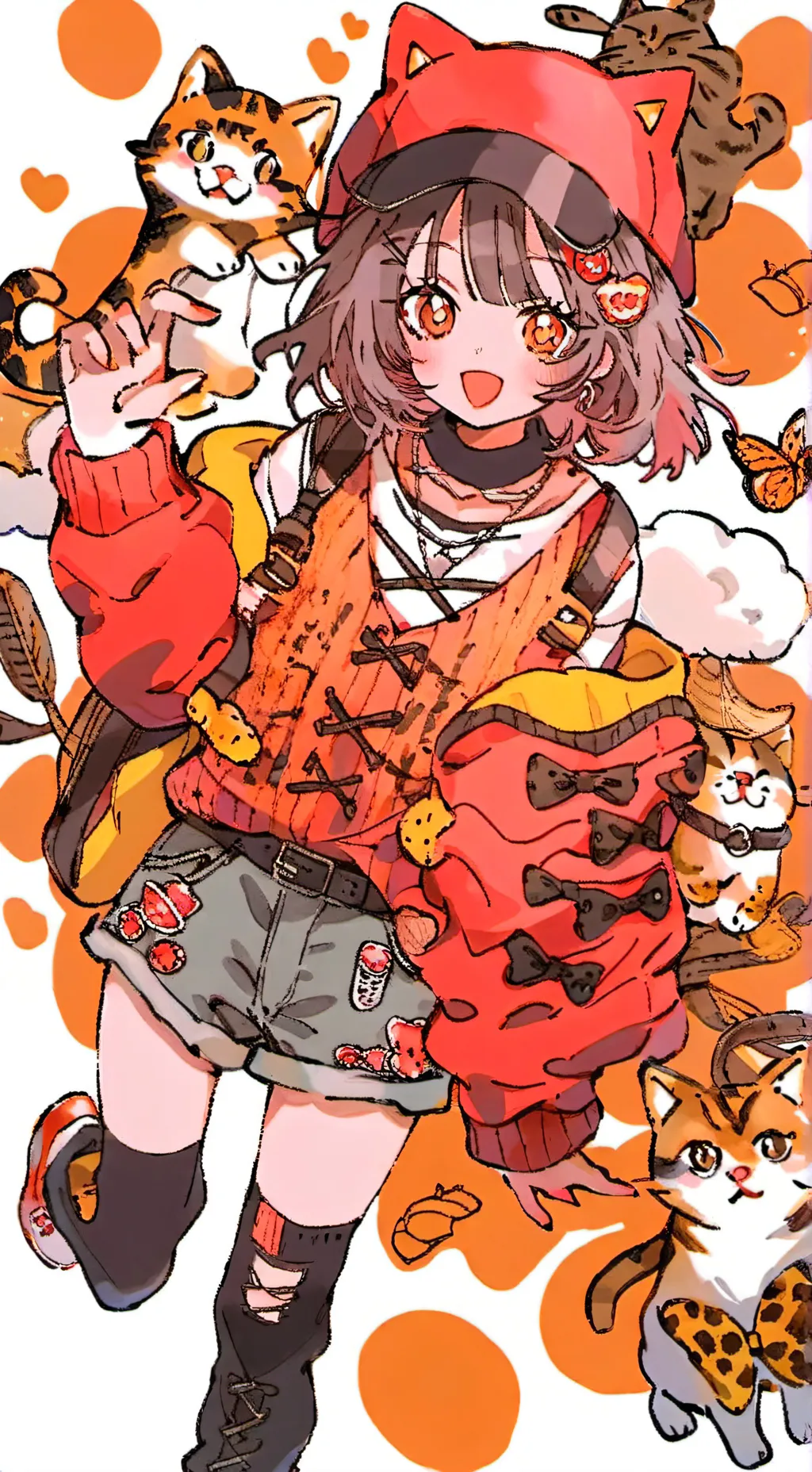 ai character: cat girl background