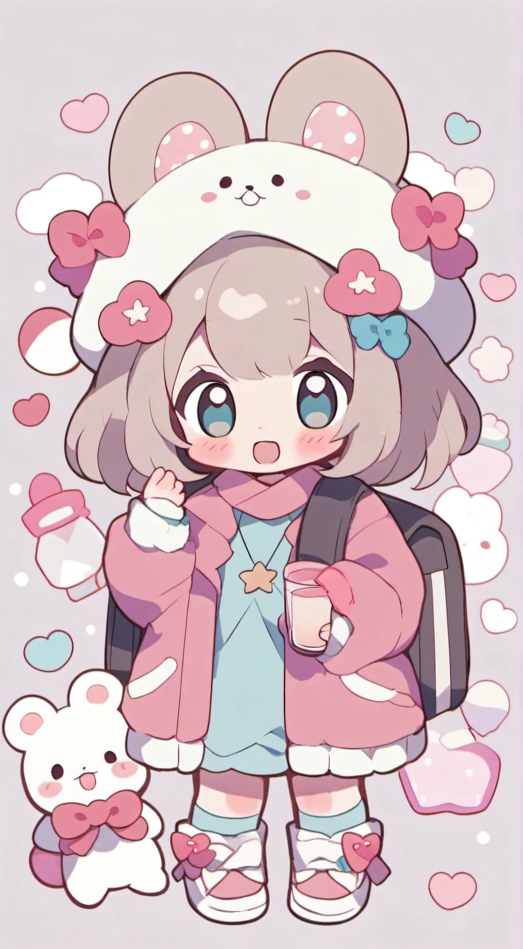 ai character: bebita cute. background
