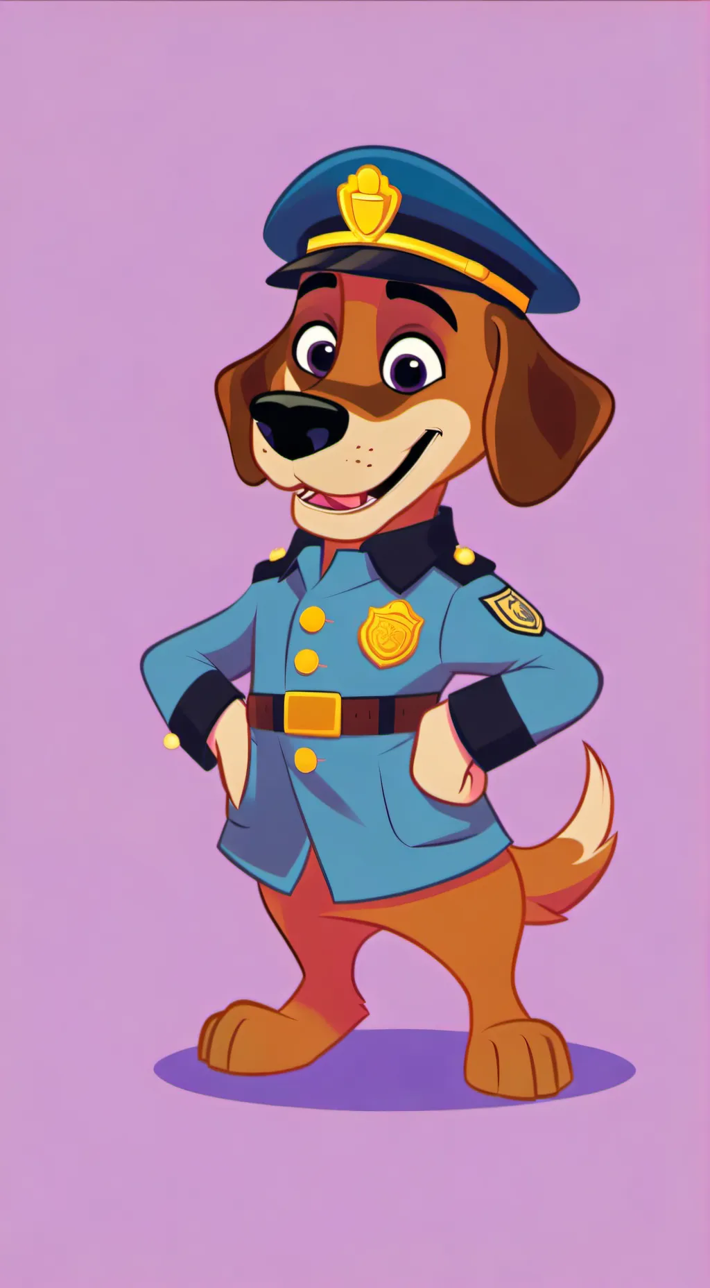 ai character: Sheriff labrador  background