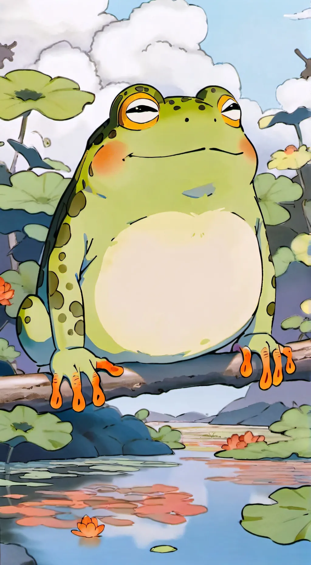 ai character: FROGGGYYYYYY background