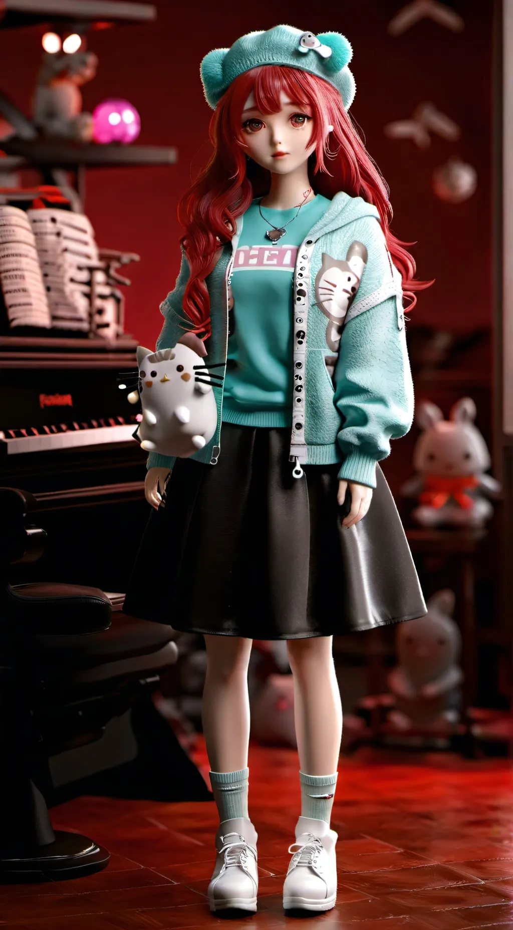 ai character: Pusheen Girl background