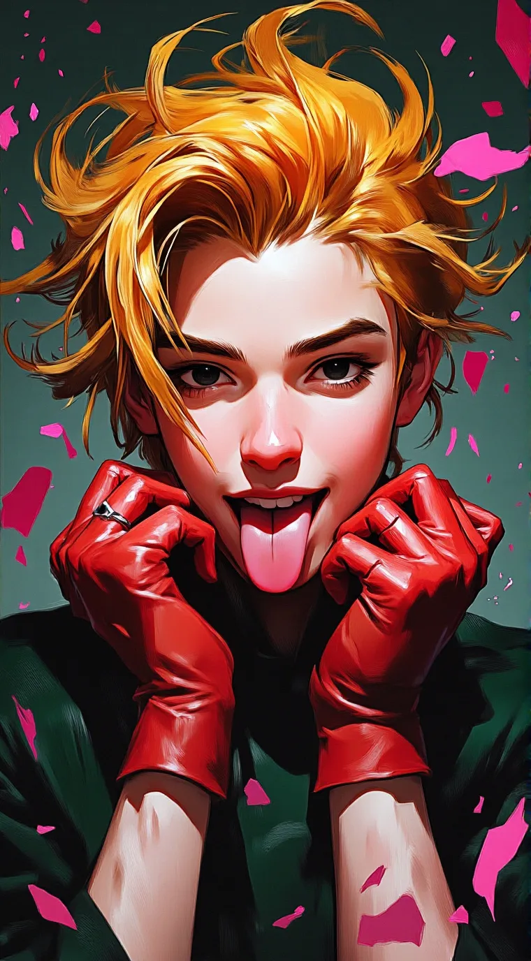 ai character: Tounge woman background
