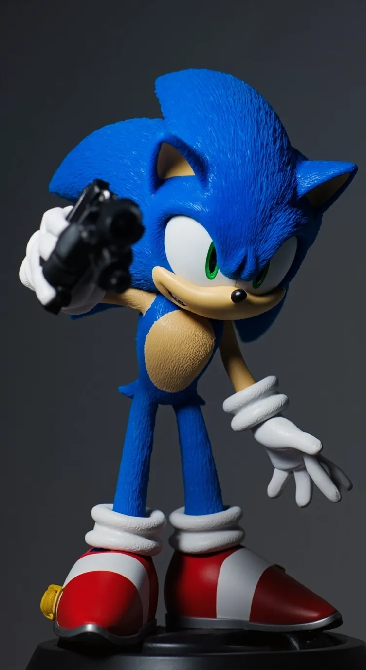 ai character: sonic w/ gun background