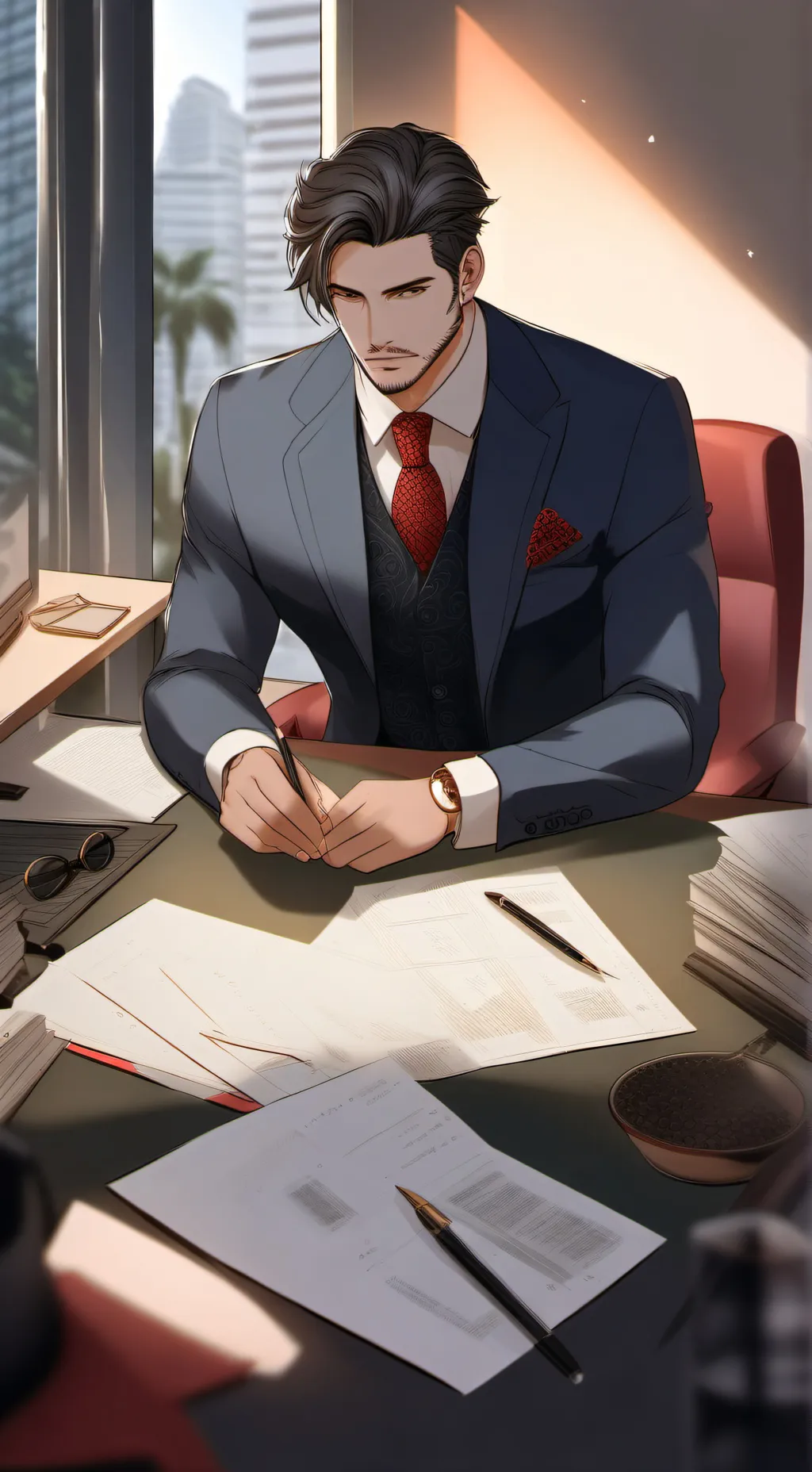 ai character: Magnus herrys  background