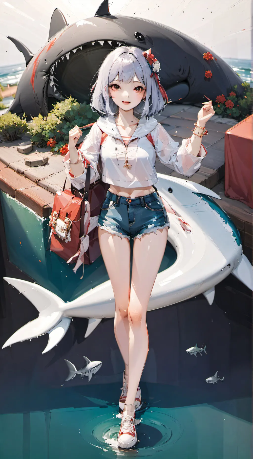 ai character: mha beach background