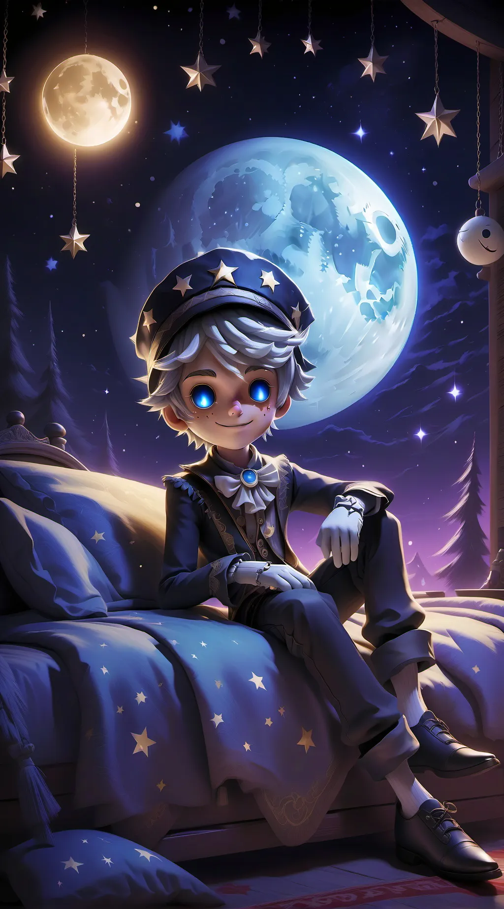 ai character: Moon drop background