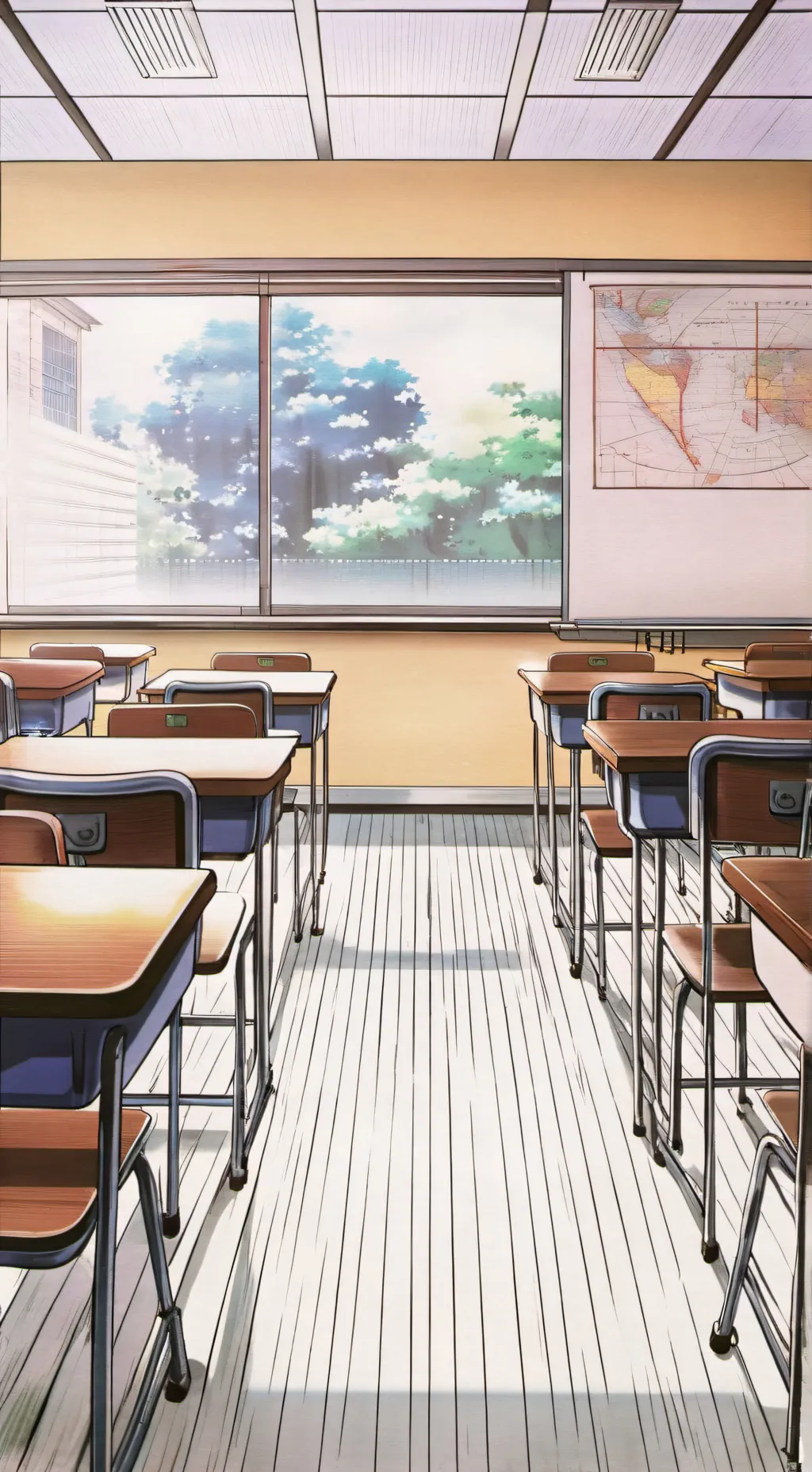 ai character: classroom background