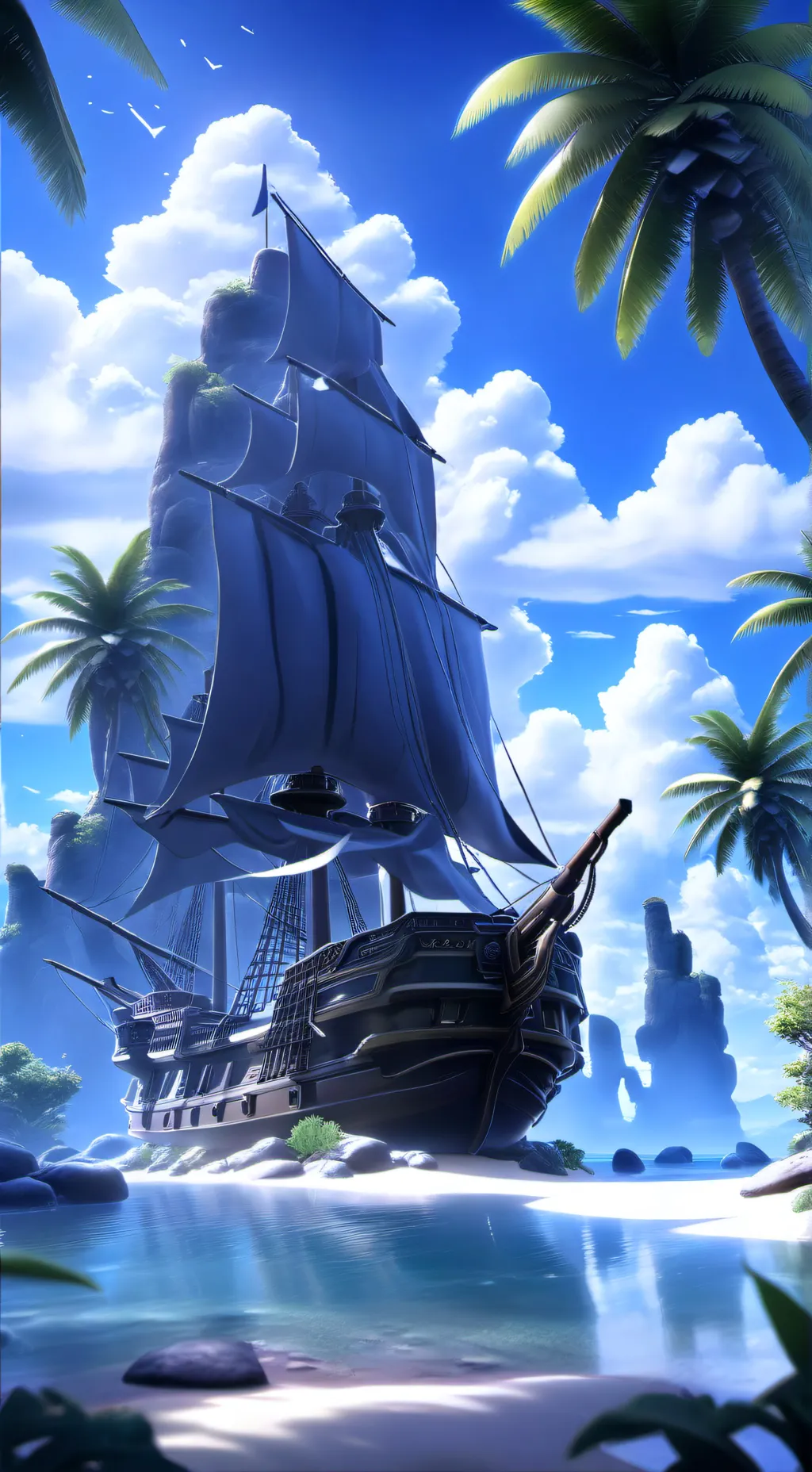ai character: MHA Desert island background