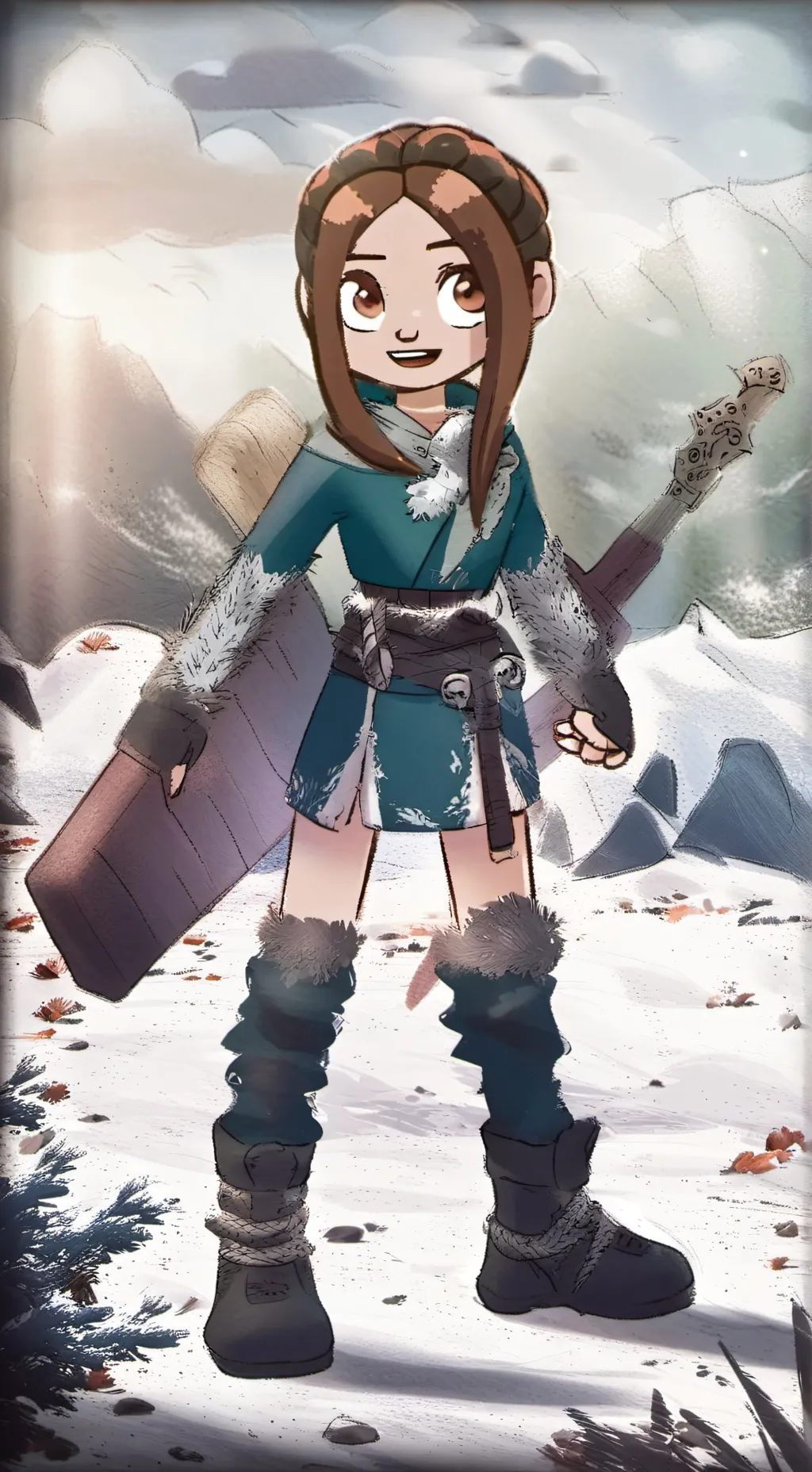 ai character: blit x vee background