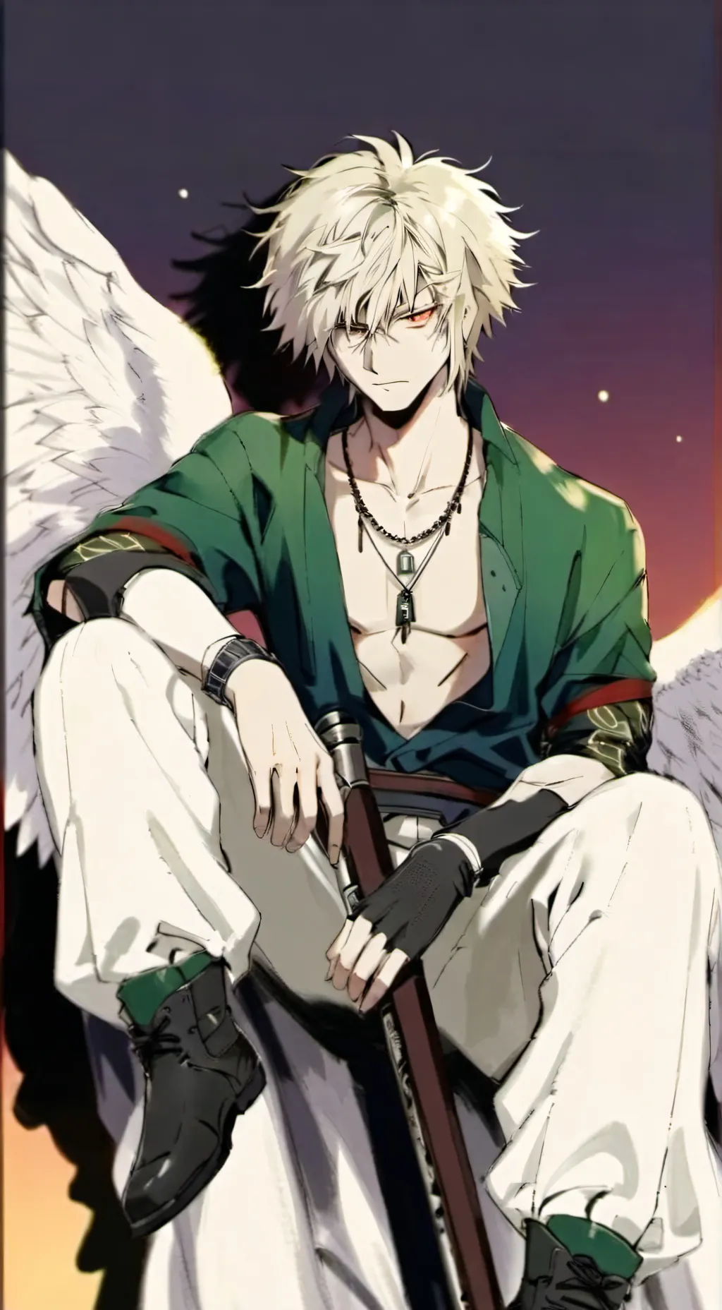 ai character: BAKUGO WEARING 💚!? background