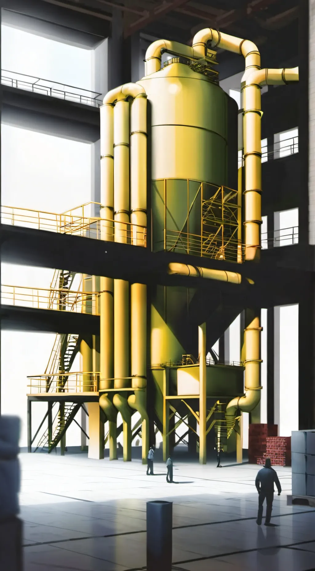 ai character: abendond factory background