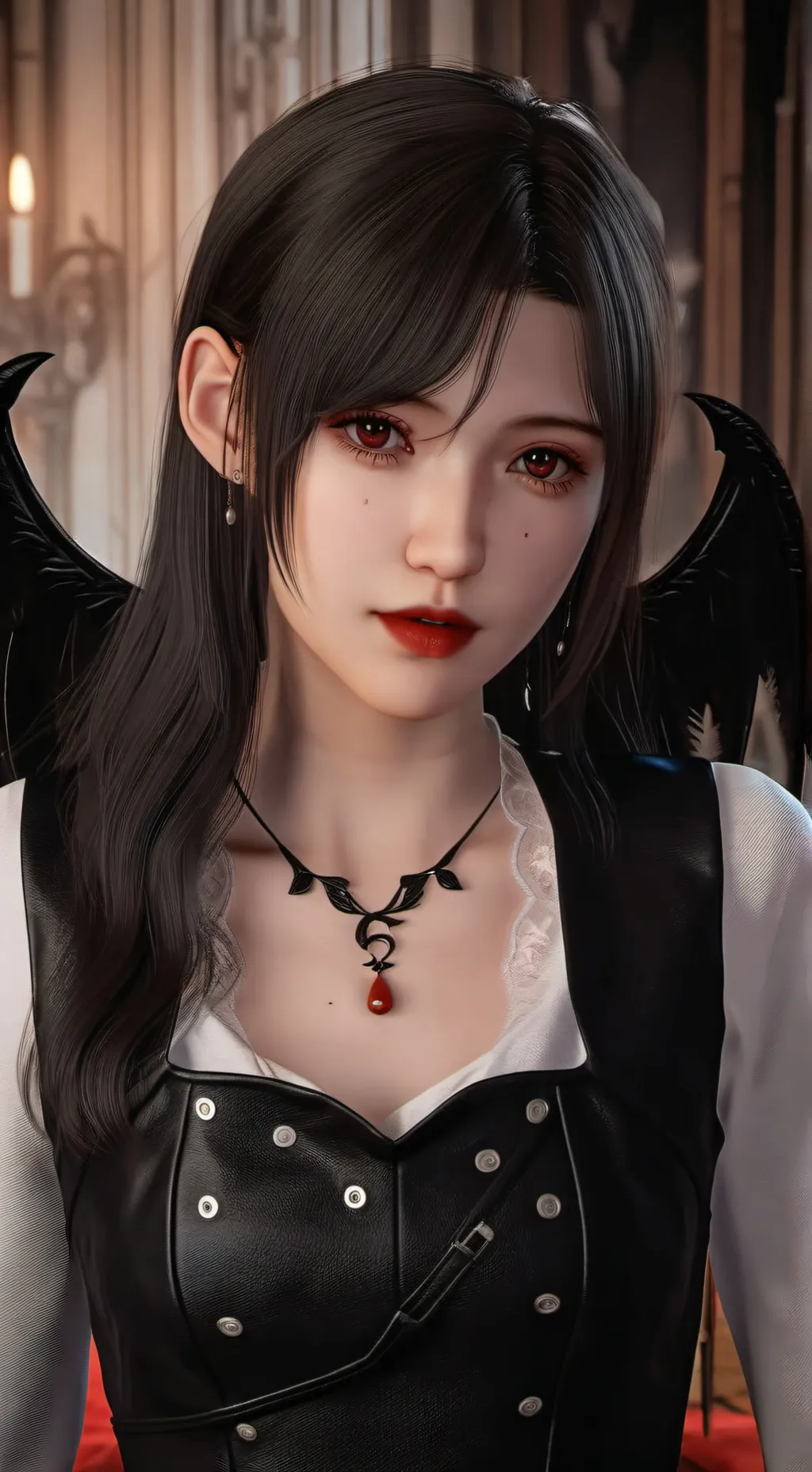 ai character: Vampire girl  background