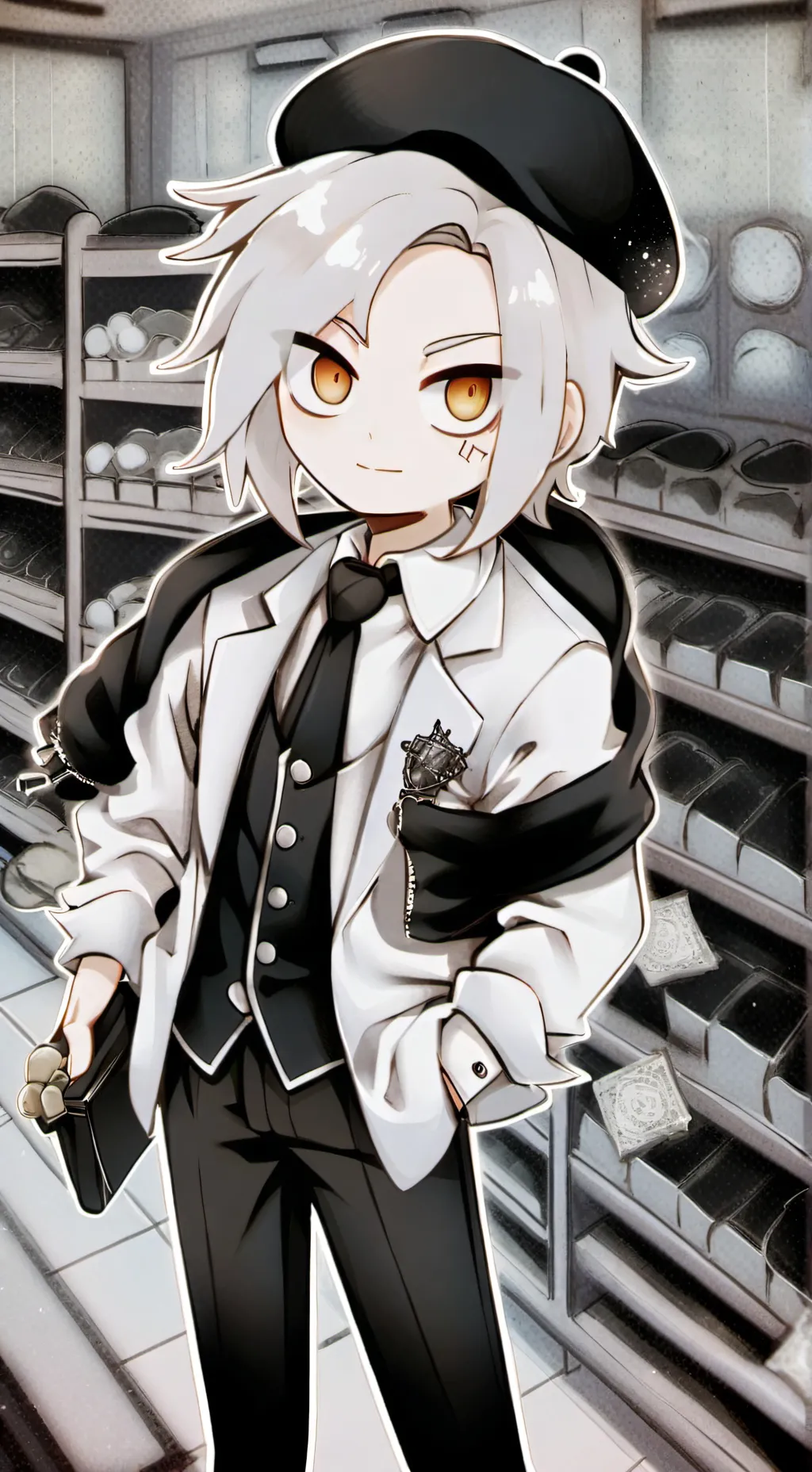 ai character: cashier background