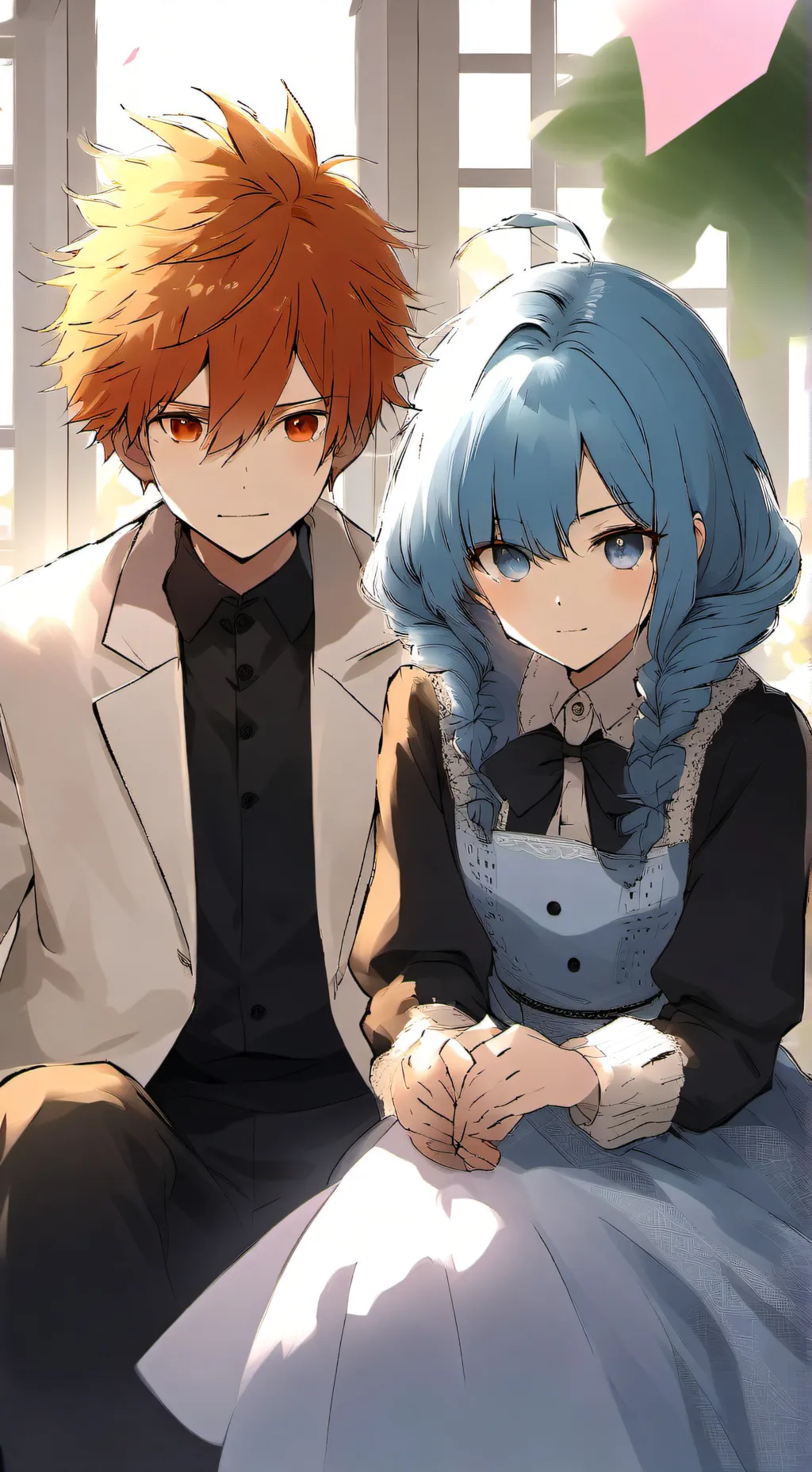 ai character: Azure time angst background